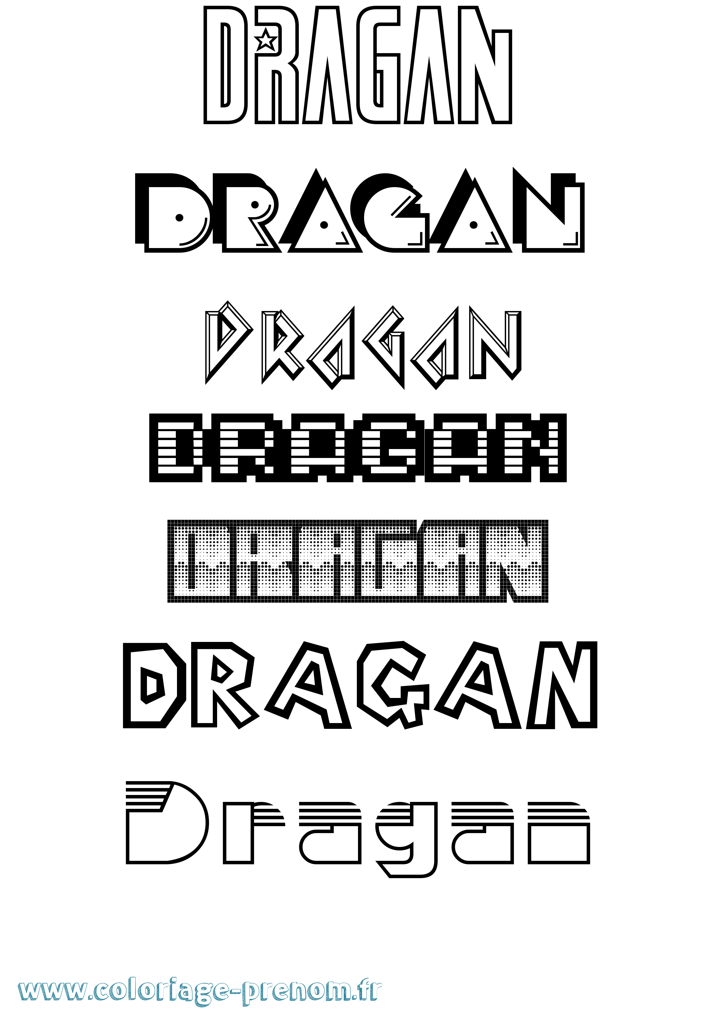 Coloriage Dragan Jeux Vidéos Coloriage prénom Dragan Jeux Vidéos