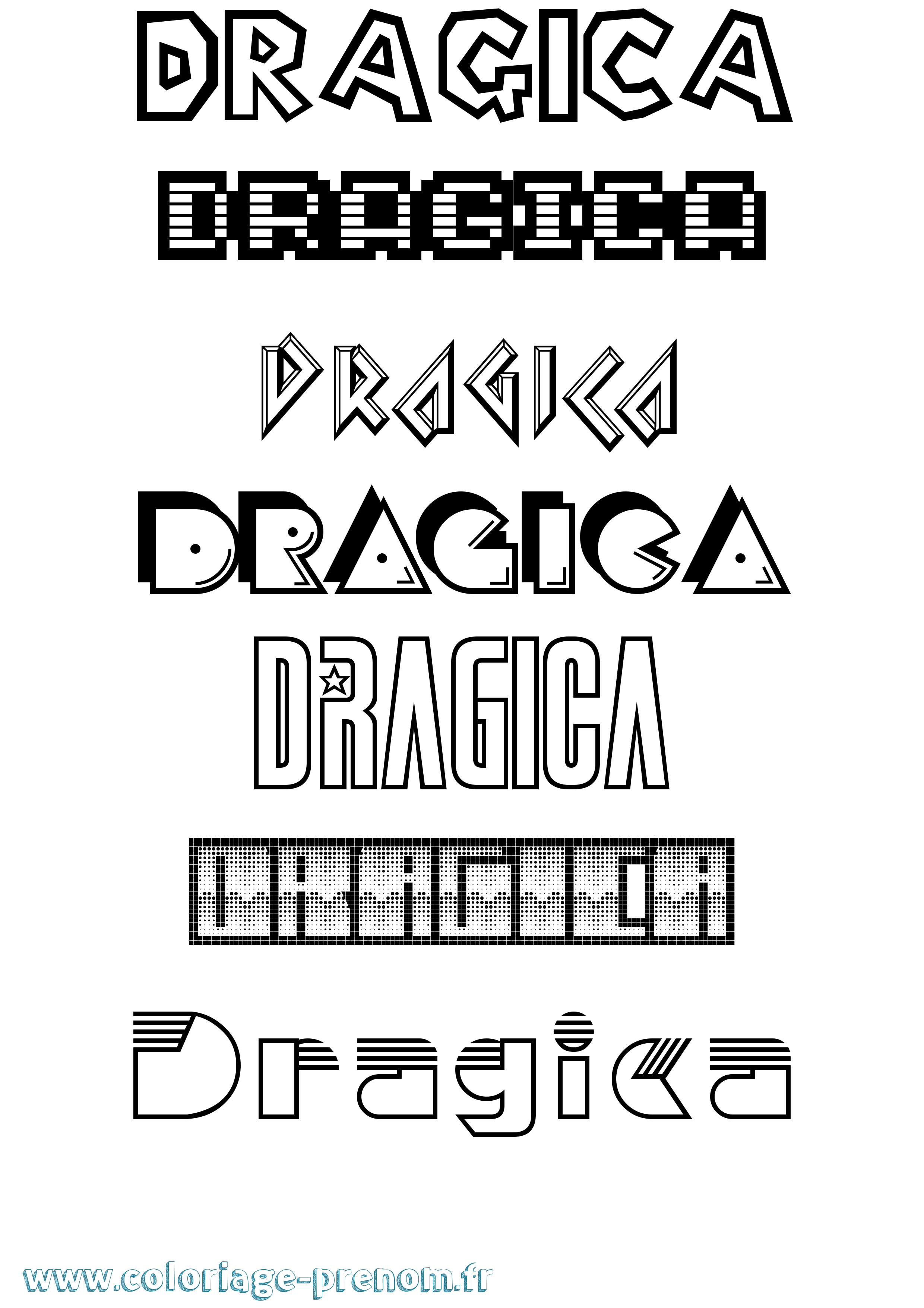 Coloriage Dragica Jeux Vidéos Coloriage prénom Dragica Jeux Vidéos