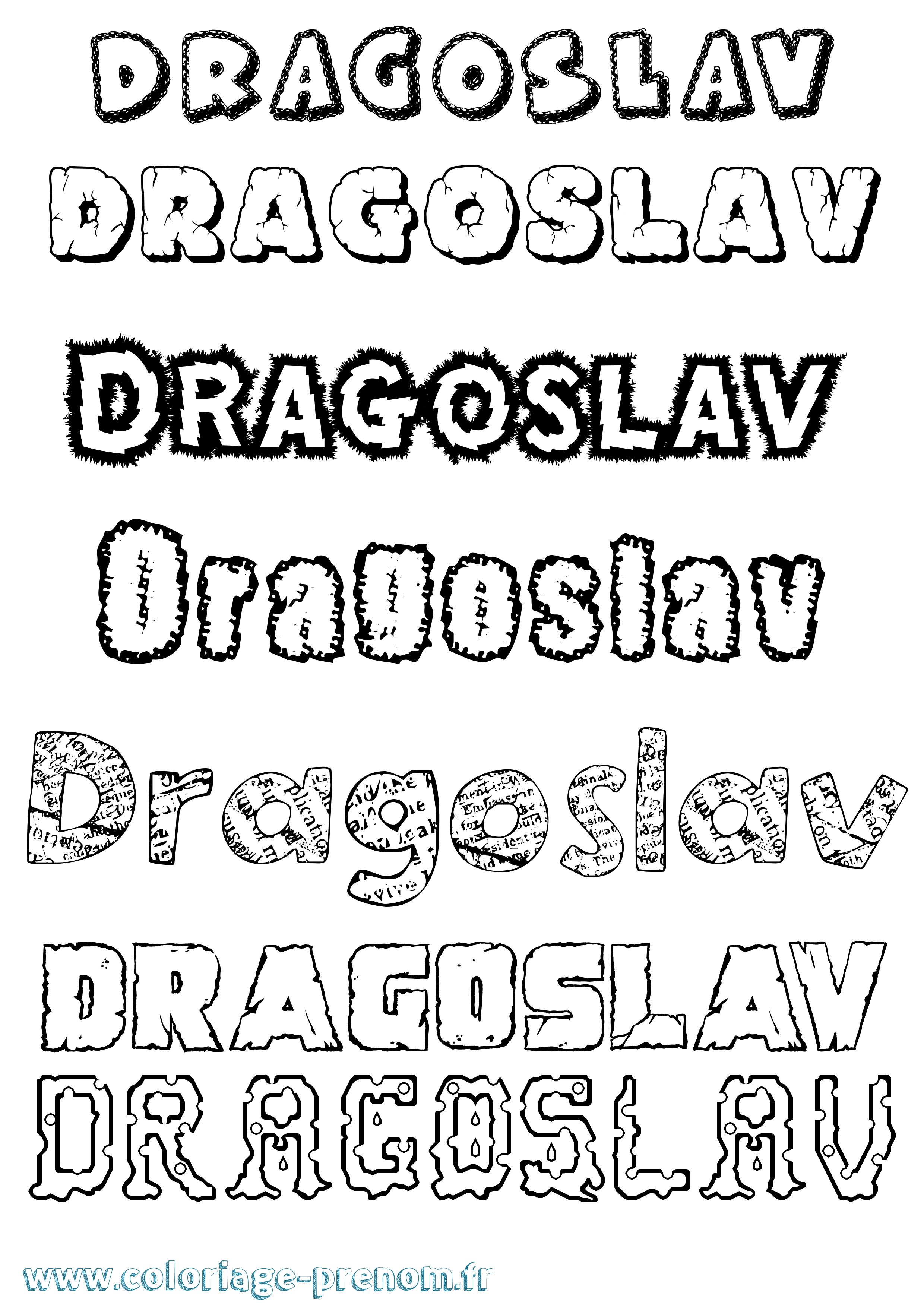 Coloriage Dragoslav Destructuré Coloriage prénom Dragoslav Destructuré