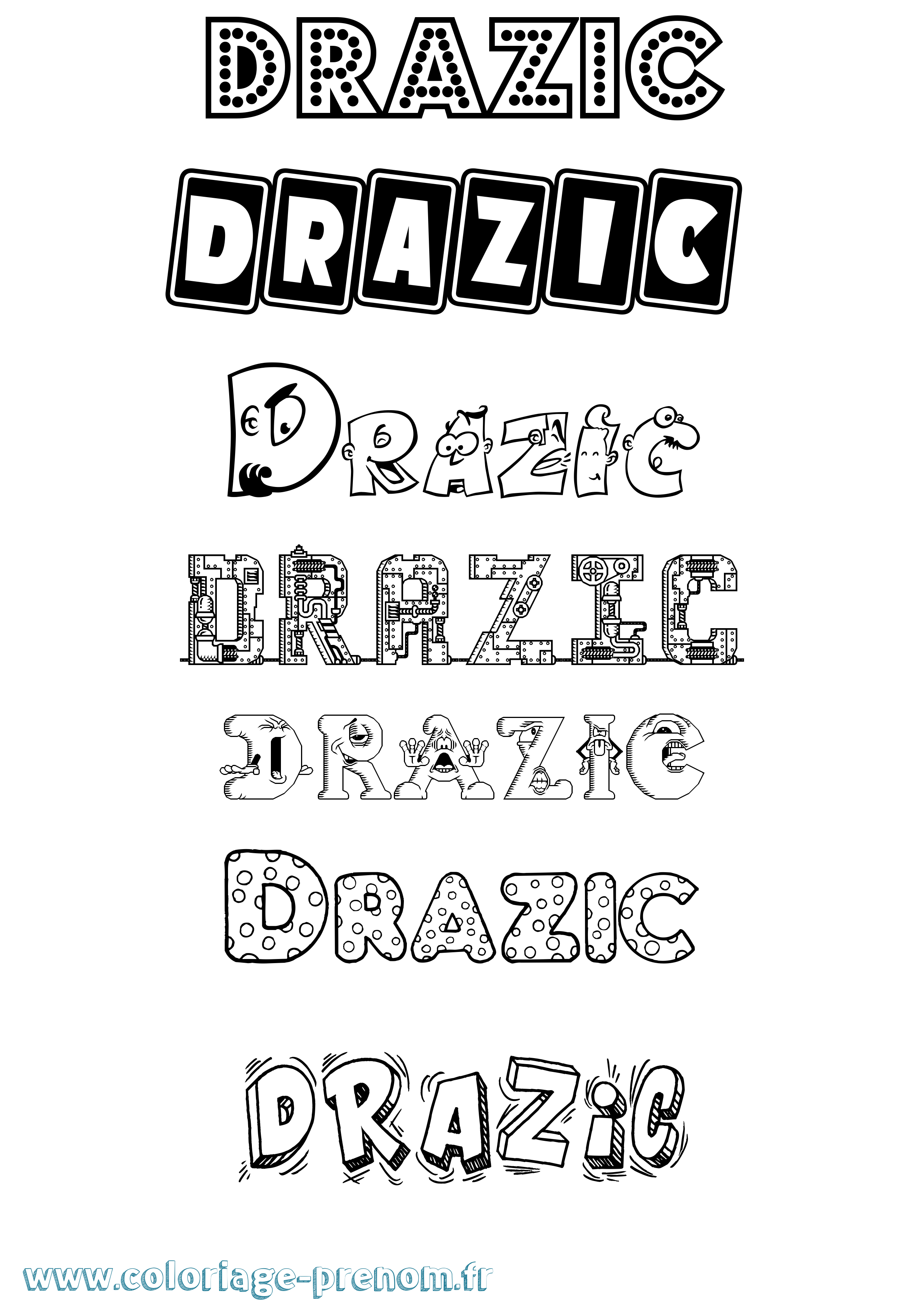 Coloriage Drazic Fun Coloriage prénom Drazic Fun