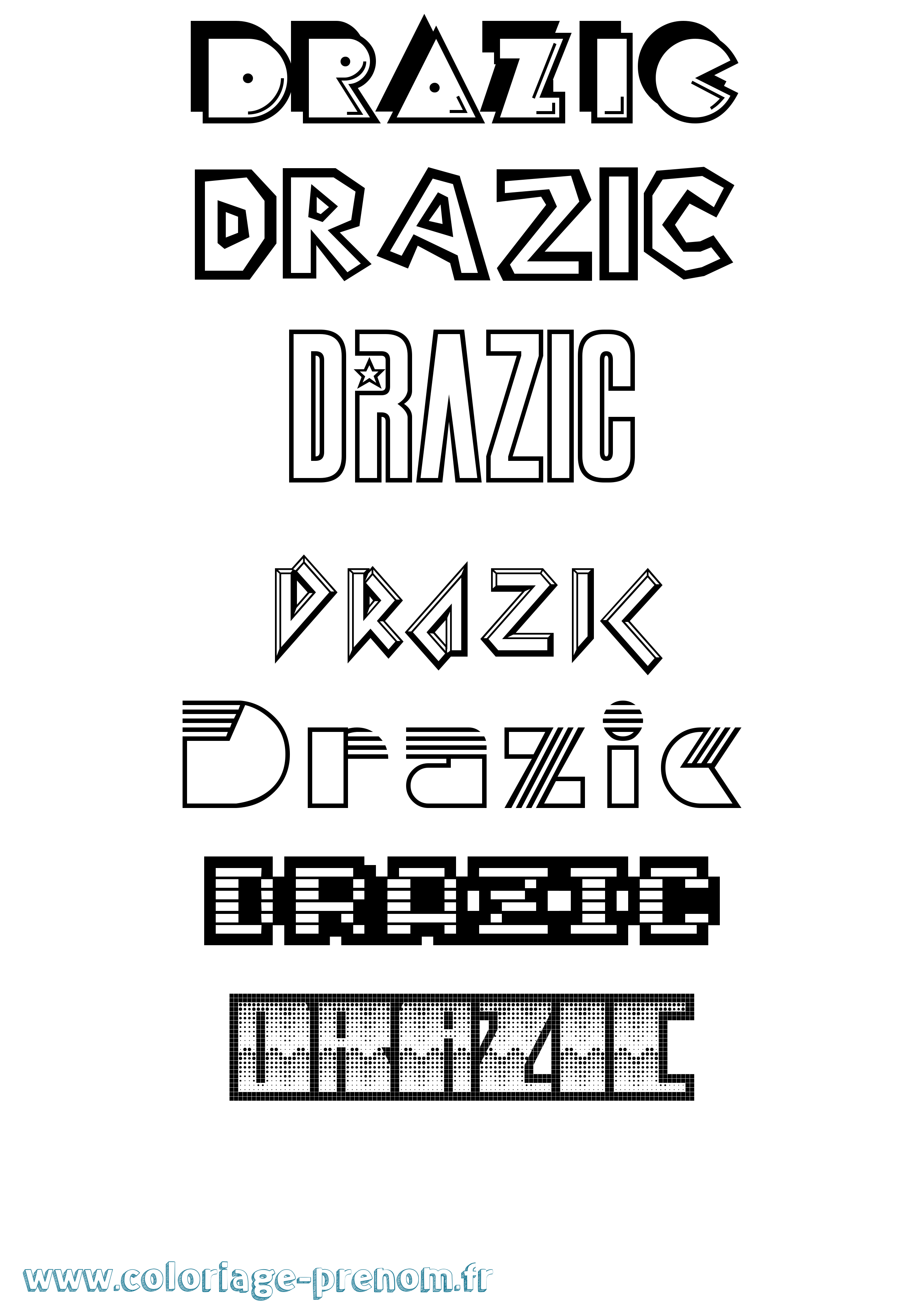 Coloriage Drazic Jeux Vidéos Coloriage prénom Drazic Jeux Vidéos
