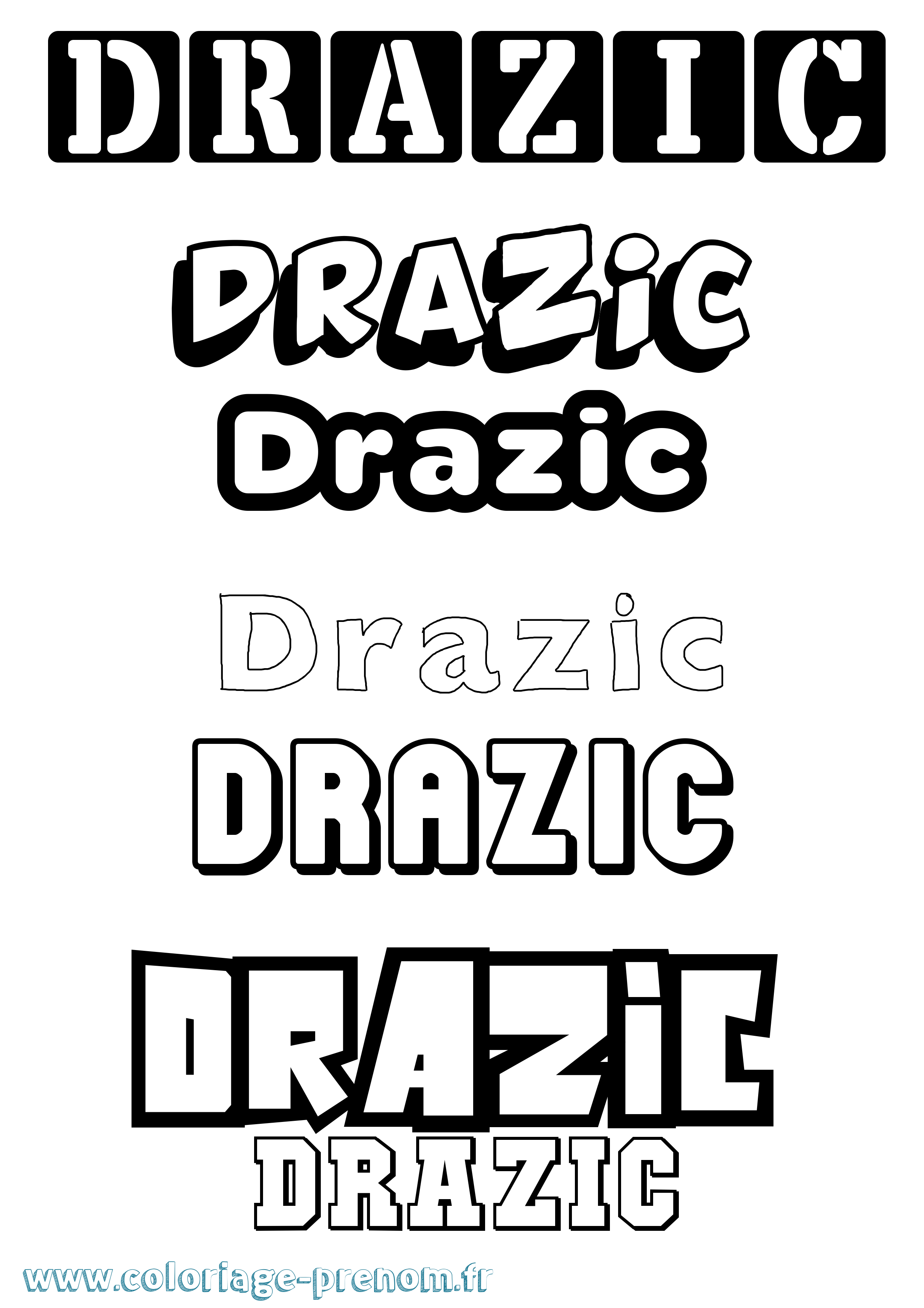 Coloriage Drazic Simple Coloriage prénom Drazic Simple