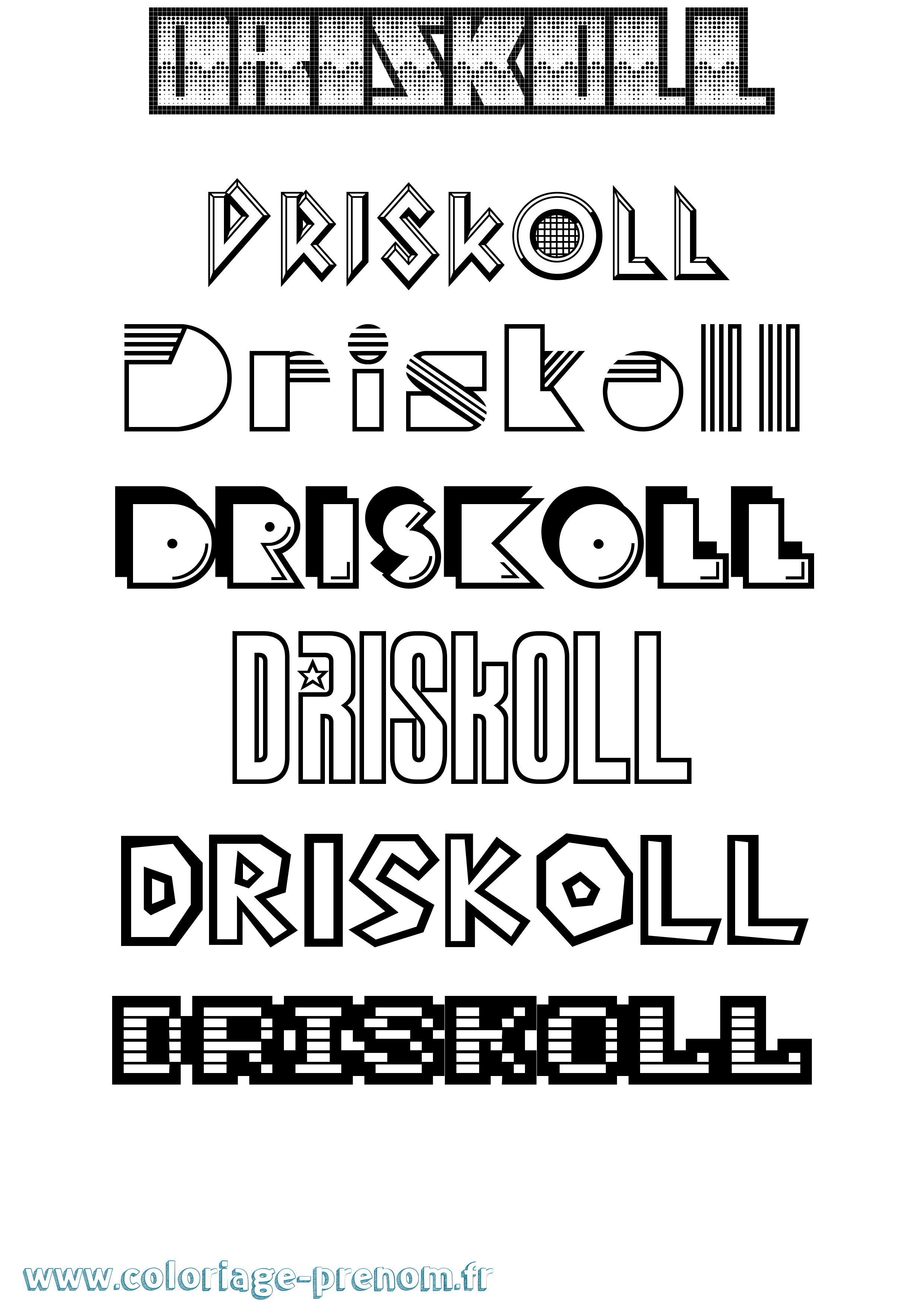 Coloriage Driskoll Jeux Vidéos Coloriage prénom Driskoll Jeux Vidéos