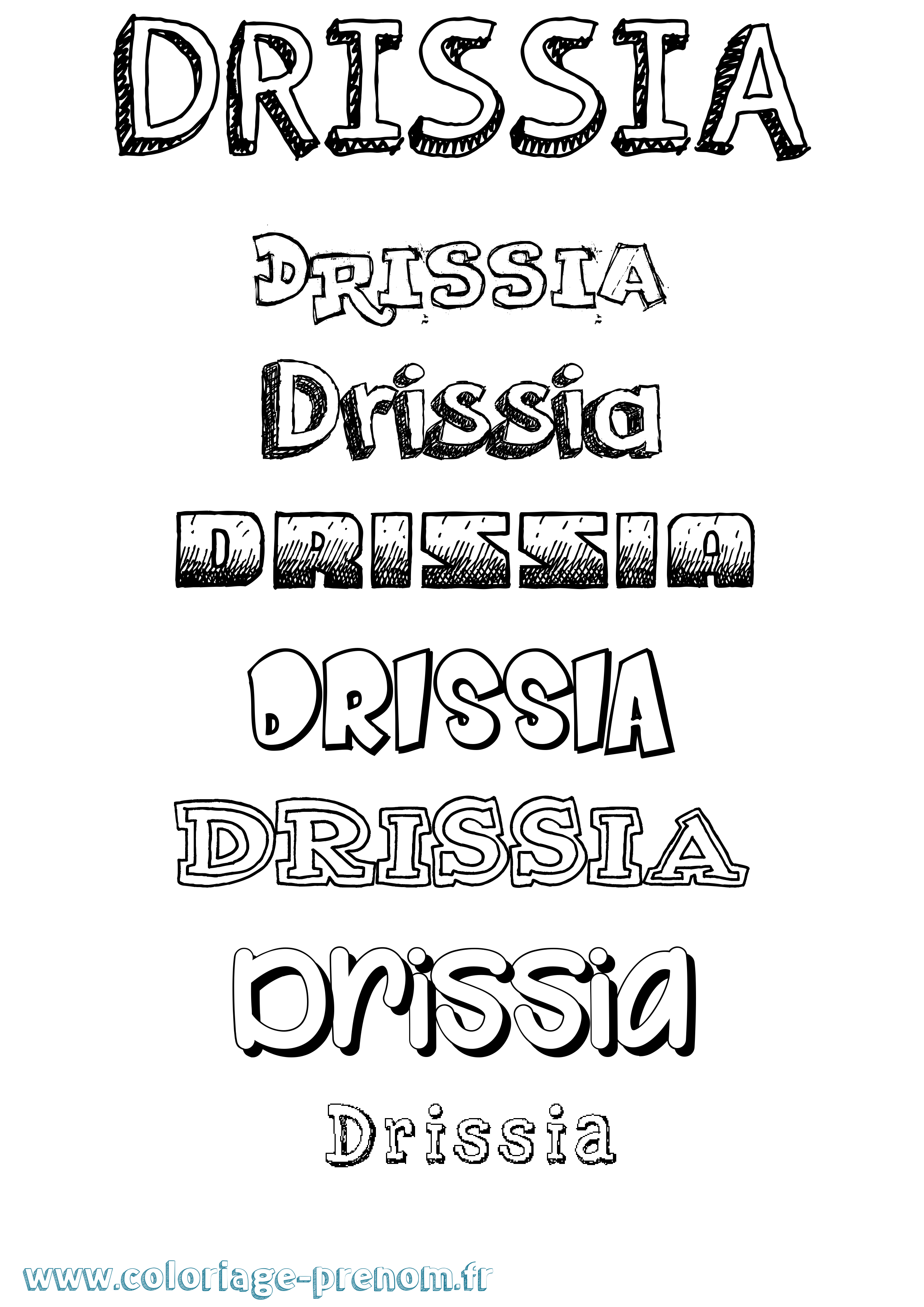 Coloriage Drissia Dessiné Coloriage prénom Drissia Dessiné