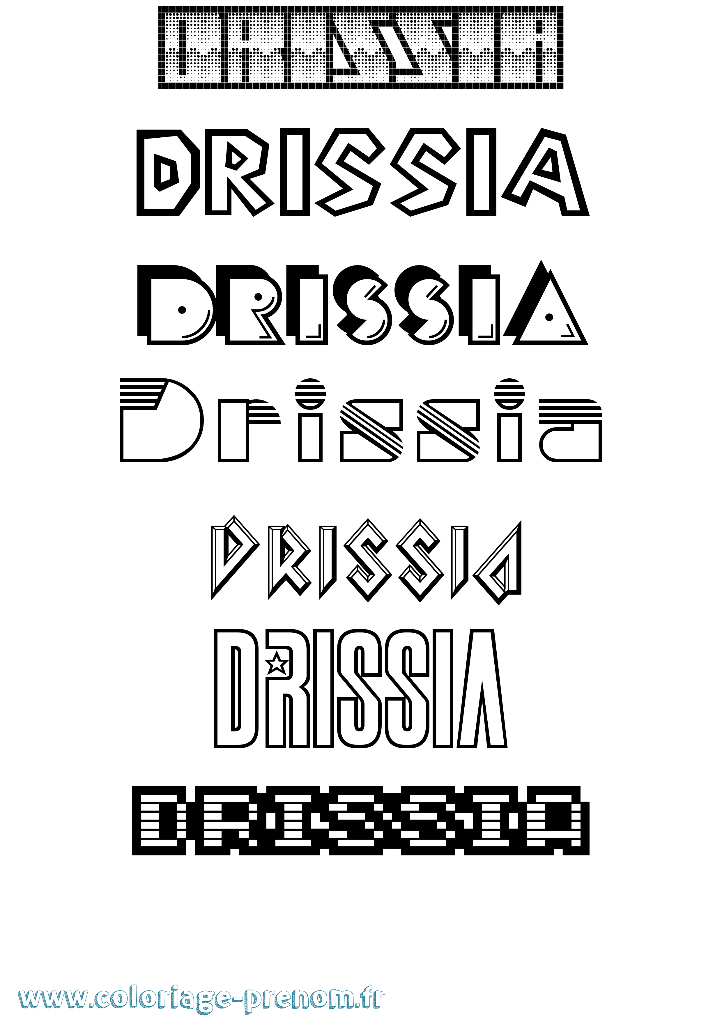 Coloriage Drissia Jeux Vidéos Coloriage prénom Drissia Jeux Vidéos