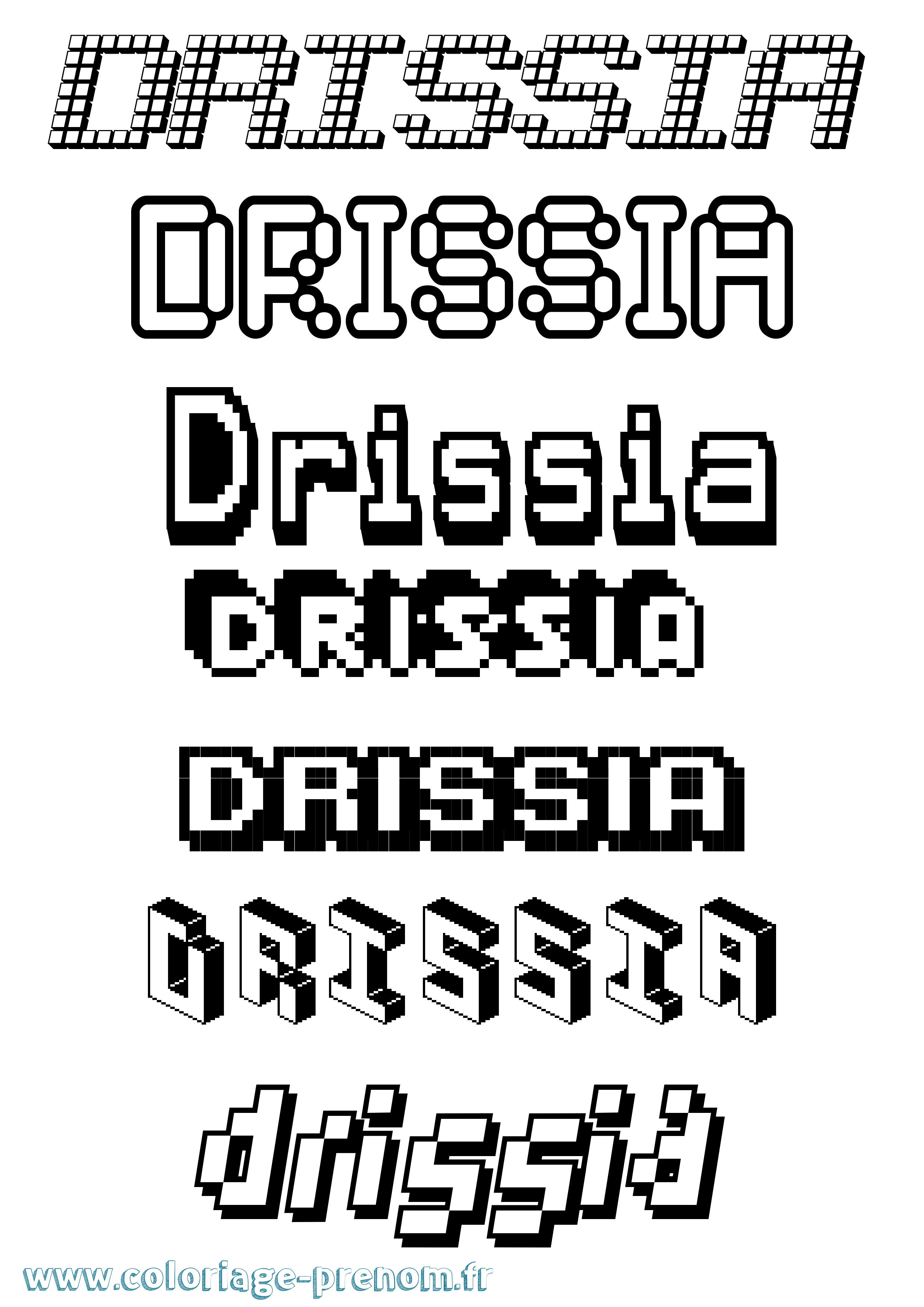 Coloriage Drissia Pixel Coloriage prénom Drissia Pixel