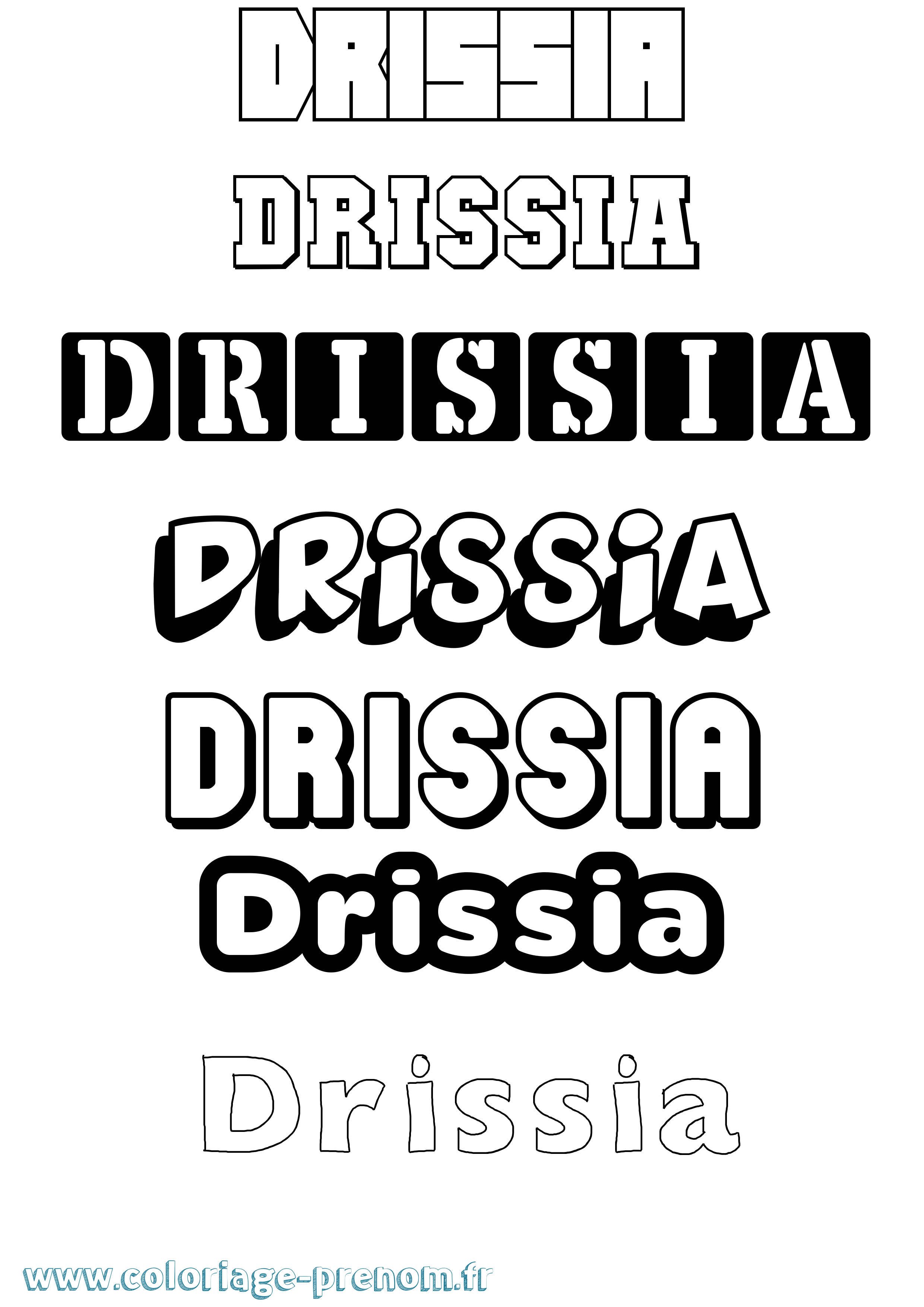 Coloriage Drissia Simple Coloriage prénom Drissia Simple
