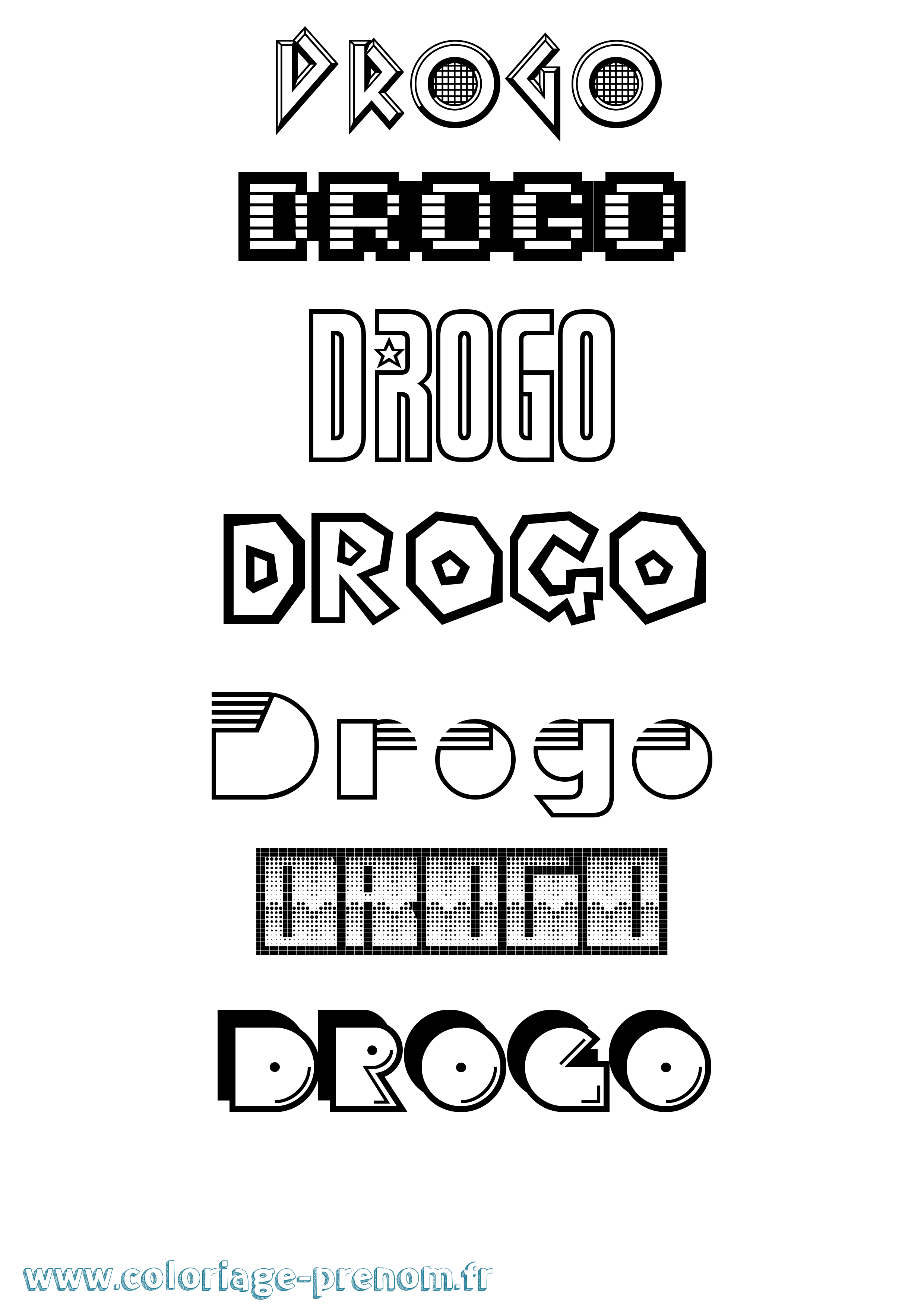Coloriage Drogo Jeux Vidéos Coloriage prénom Drogo Jeux Vidéos
