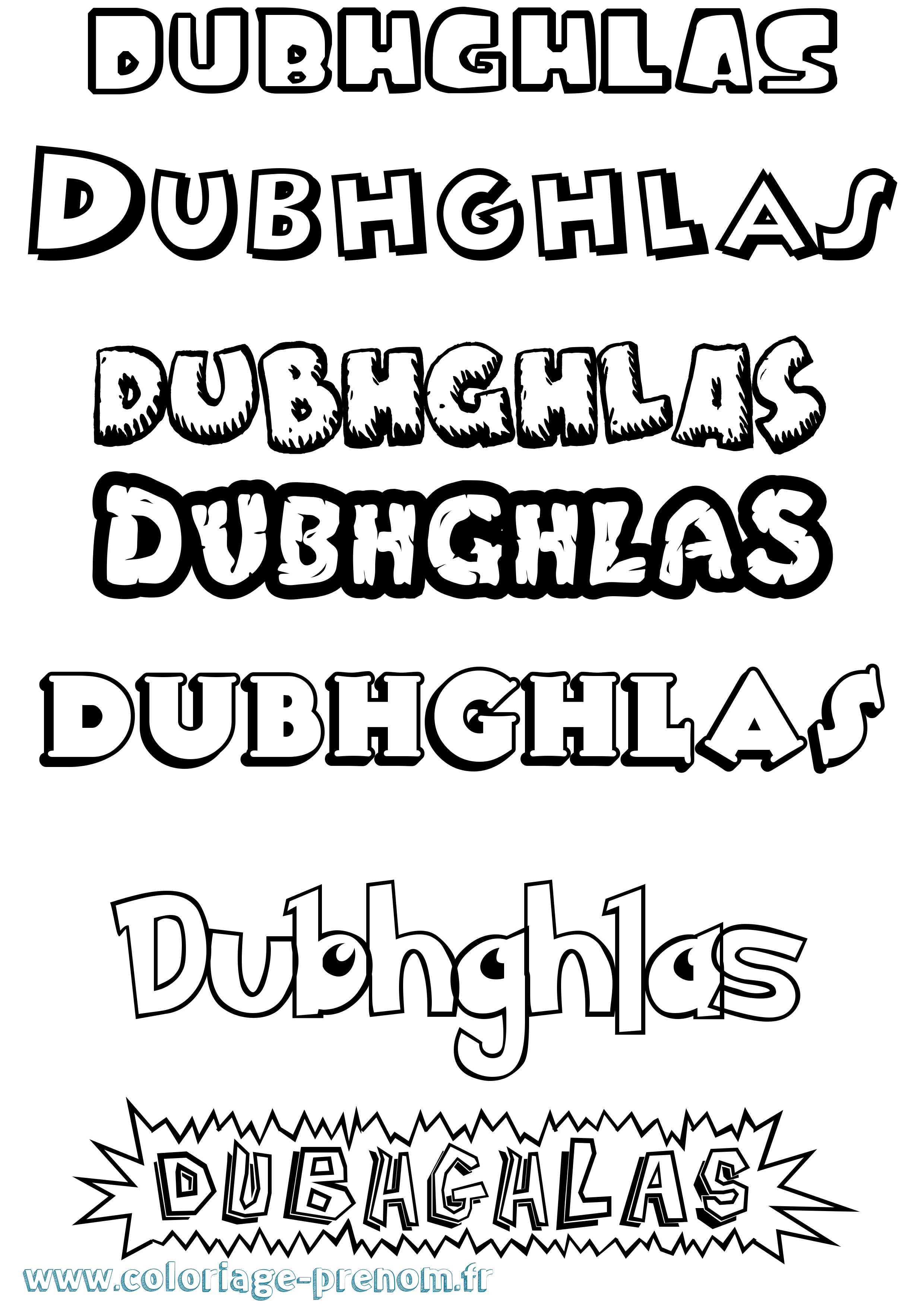 Coloriage Dubhghlas Dessin Animé Coloriage prénom Dubhghlas Dessin Animé