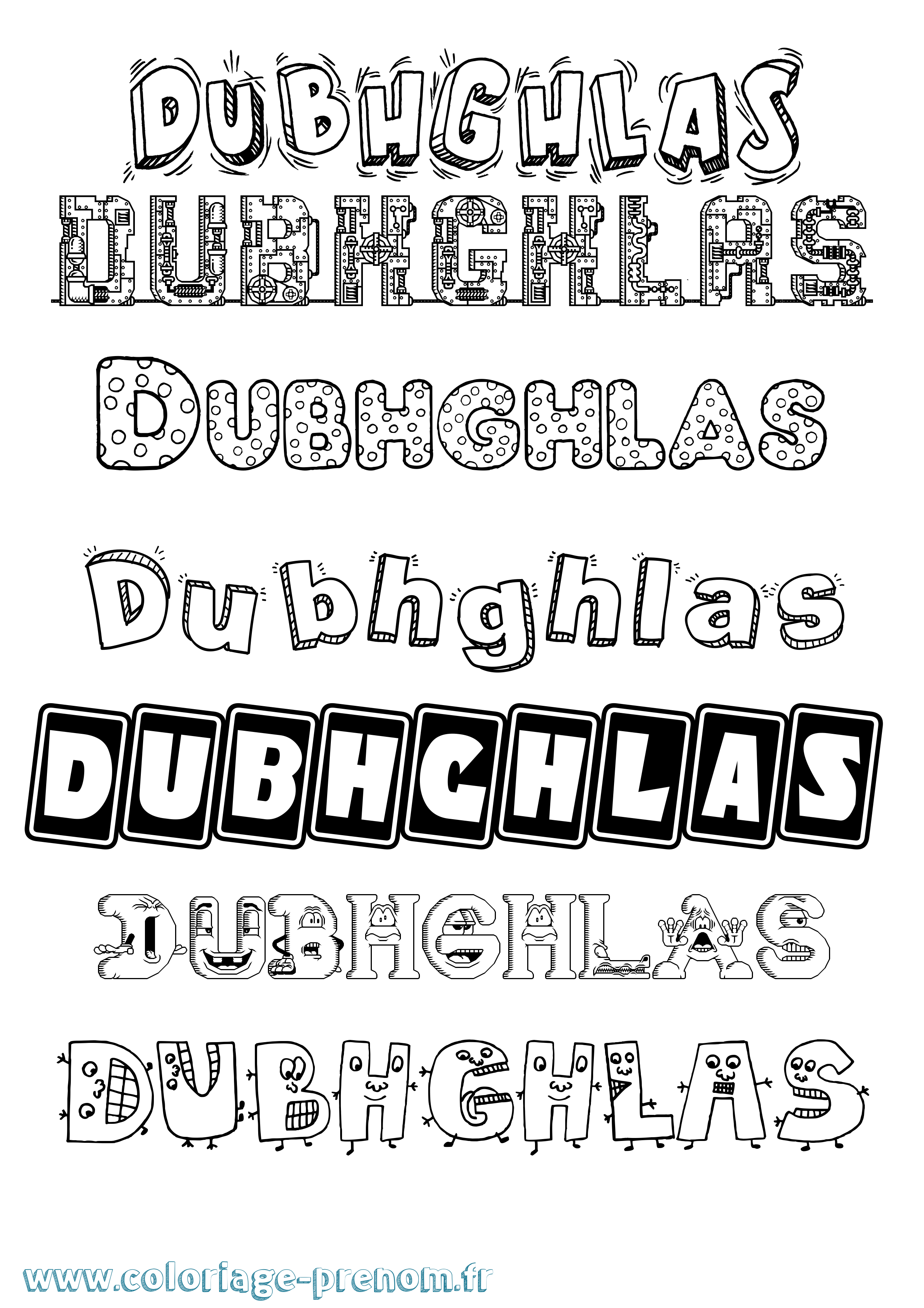 Coloriage Dubhghlas Fun Coloriage prénom Dubhghlas Fun