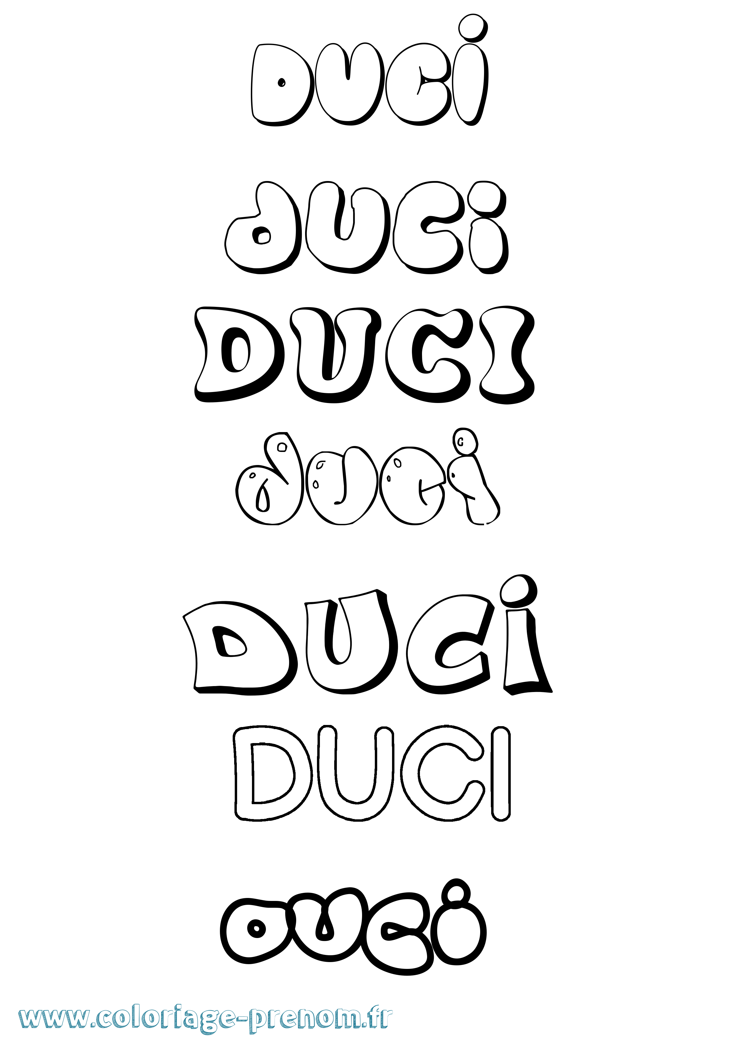 Coloriage Duci Bubble Coloriage prénom Duci Bubble