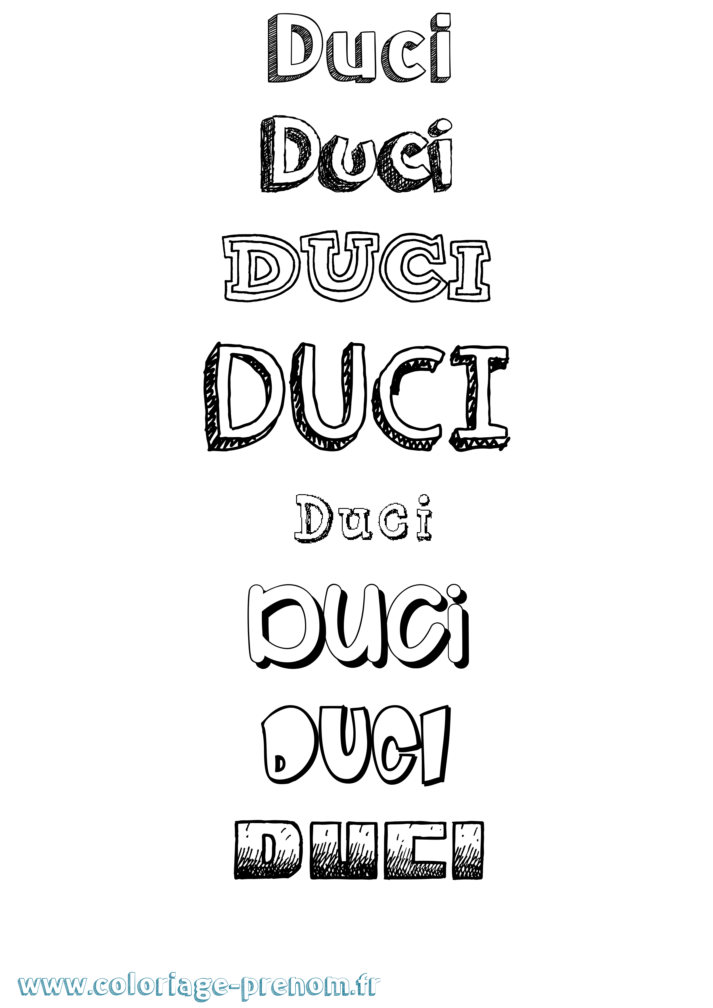 Coloriage Duci Dessiné Coloriage prénom Duci Dessiné