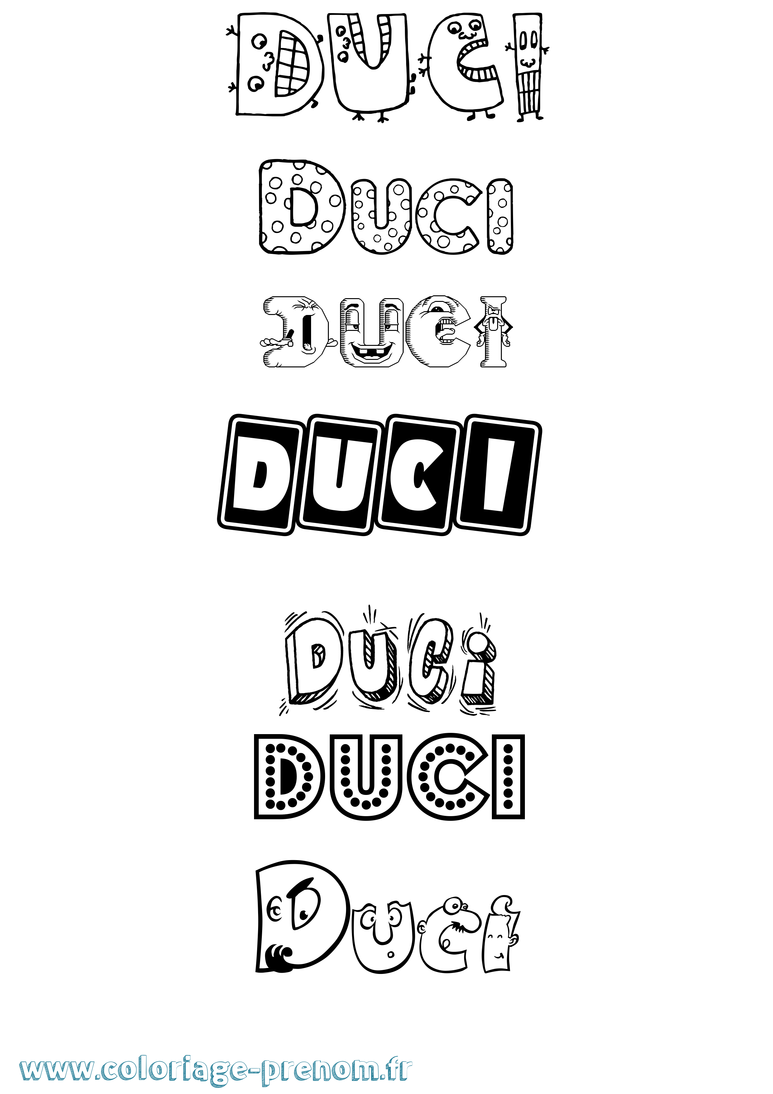 Coloriage Duci Fun Coloriage prénom Duci Fun