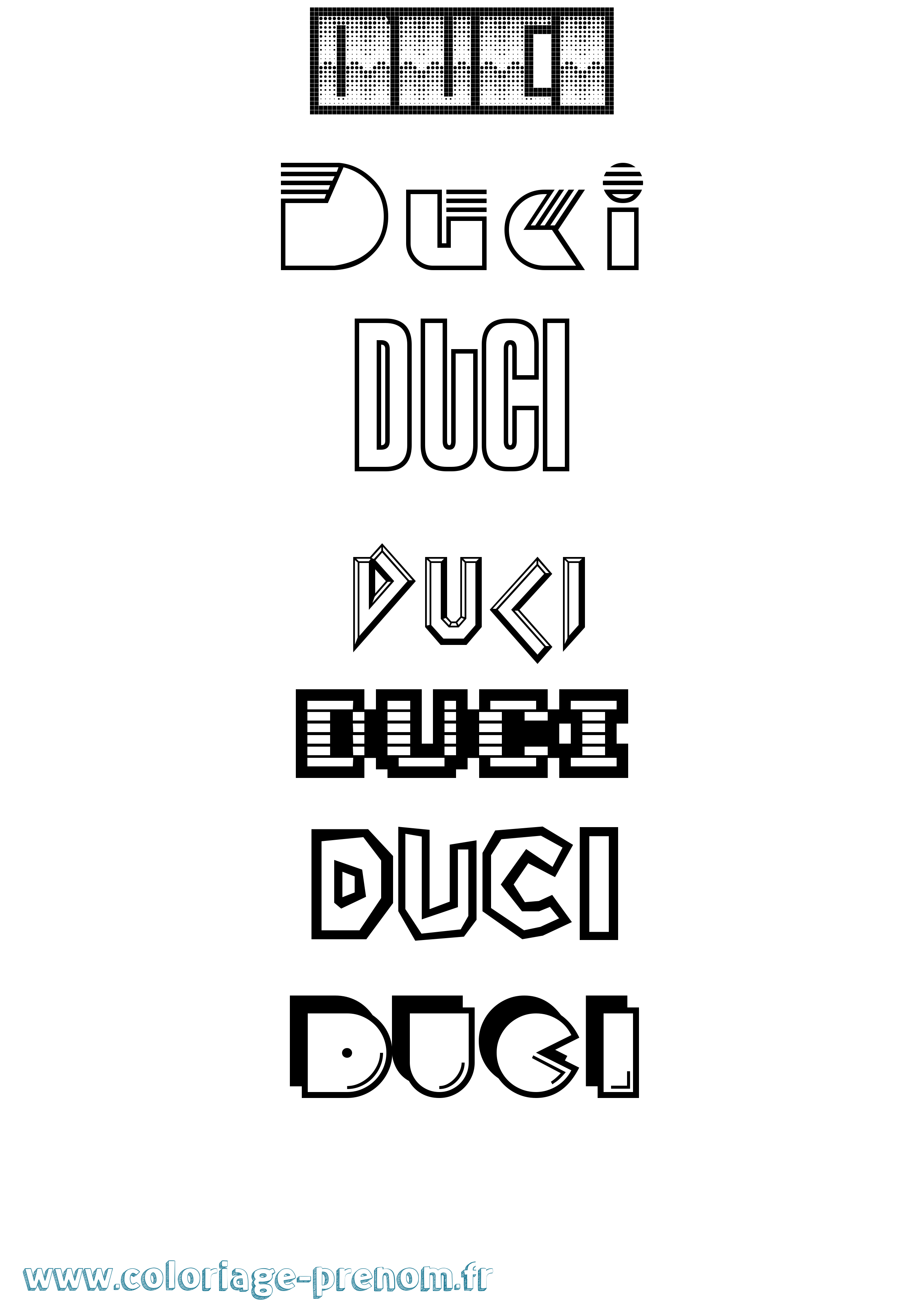 Coloriage Duci Jeux Vidéos Coloriage prénom Duci Jeux Vidéos