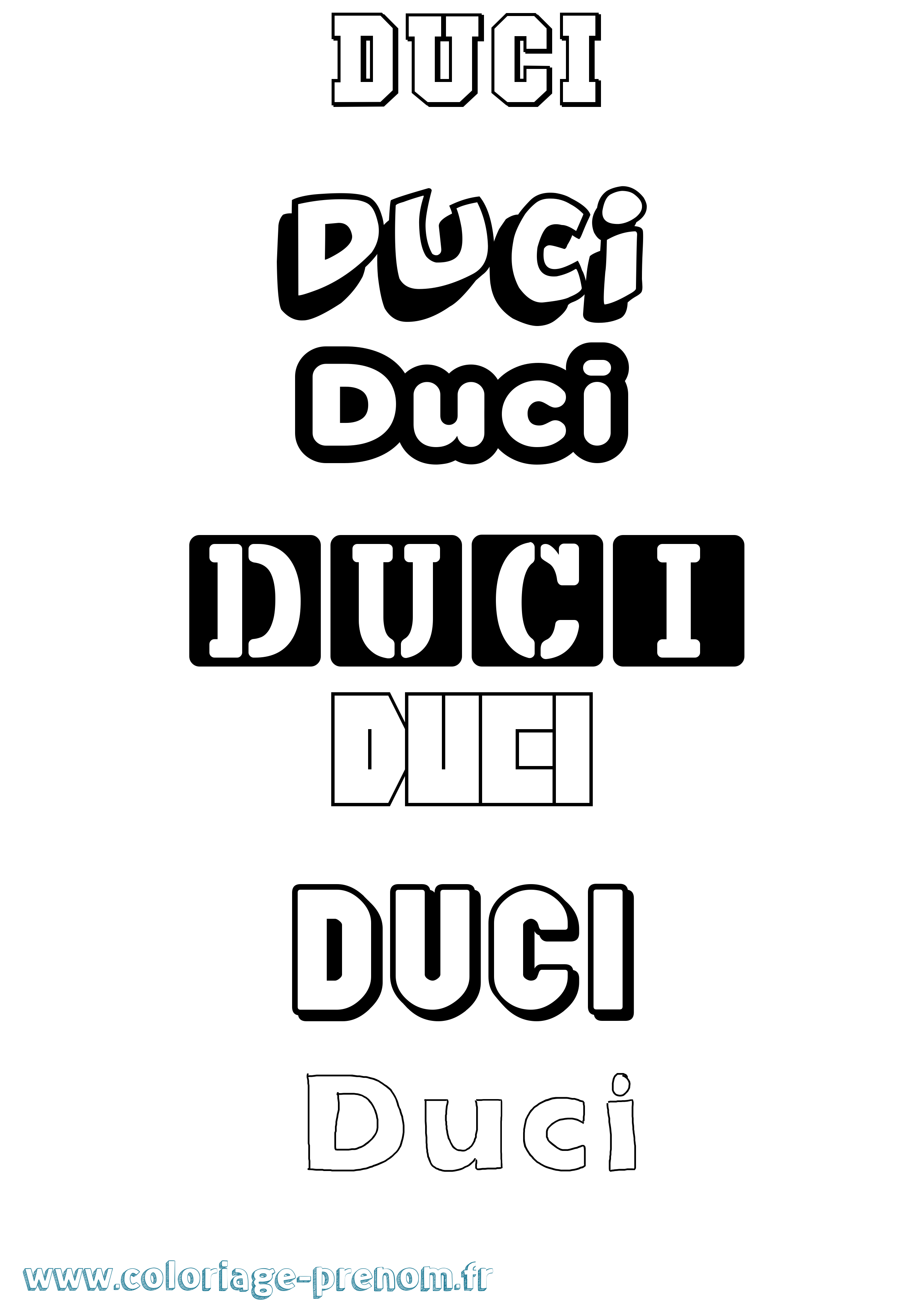 Coloriage Duci Simple Coloriage prénom Duci Simple