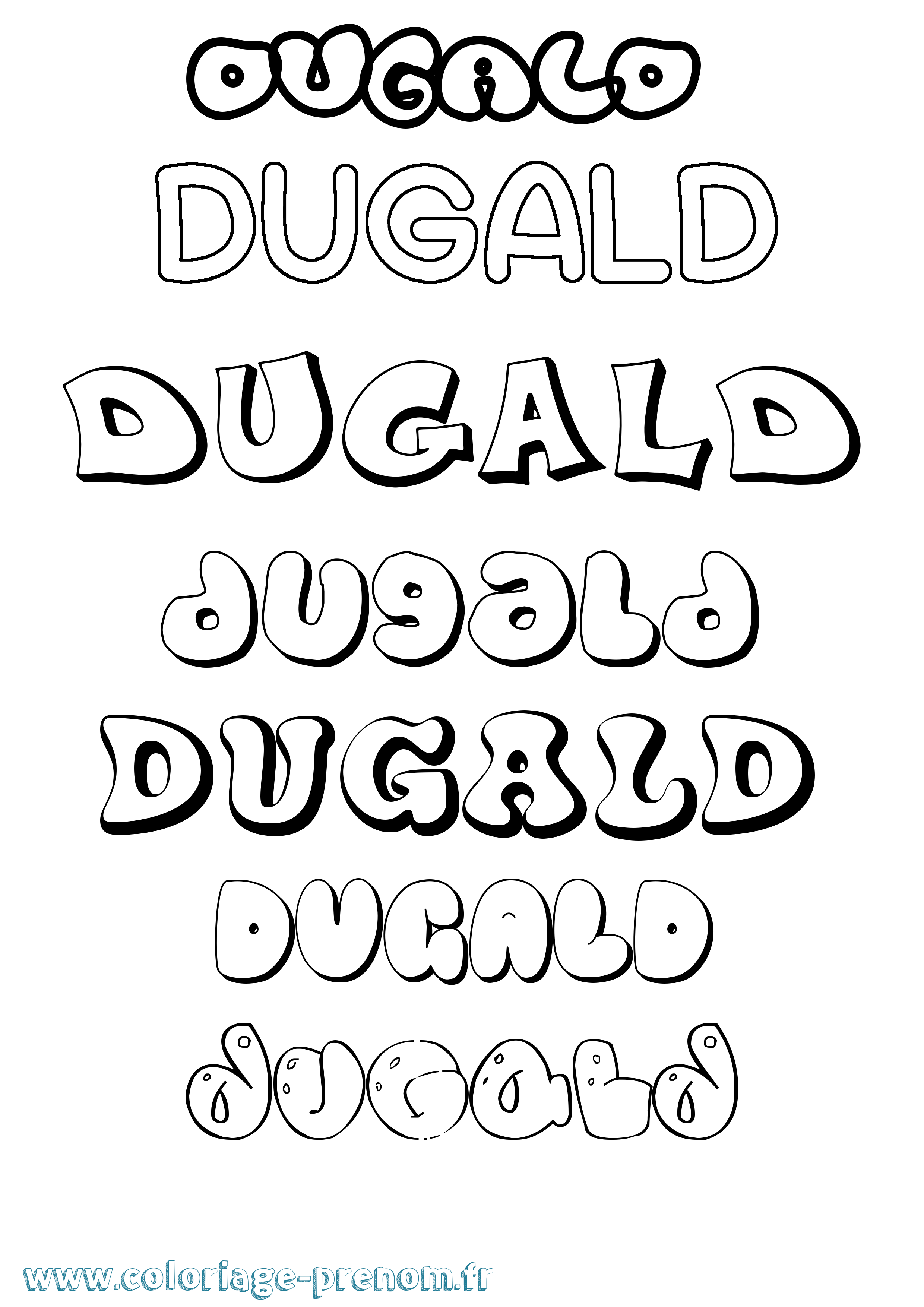 Coloriage Dugald Bubble Coloriage prénom Dugald Bubble