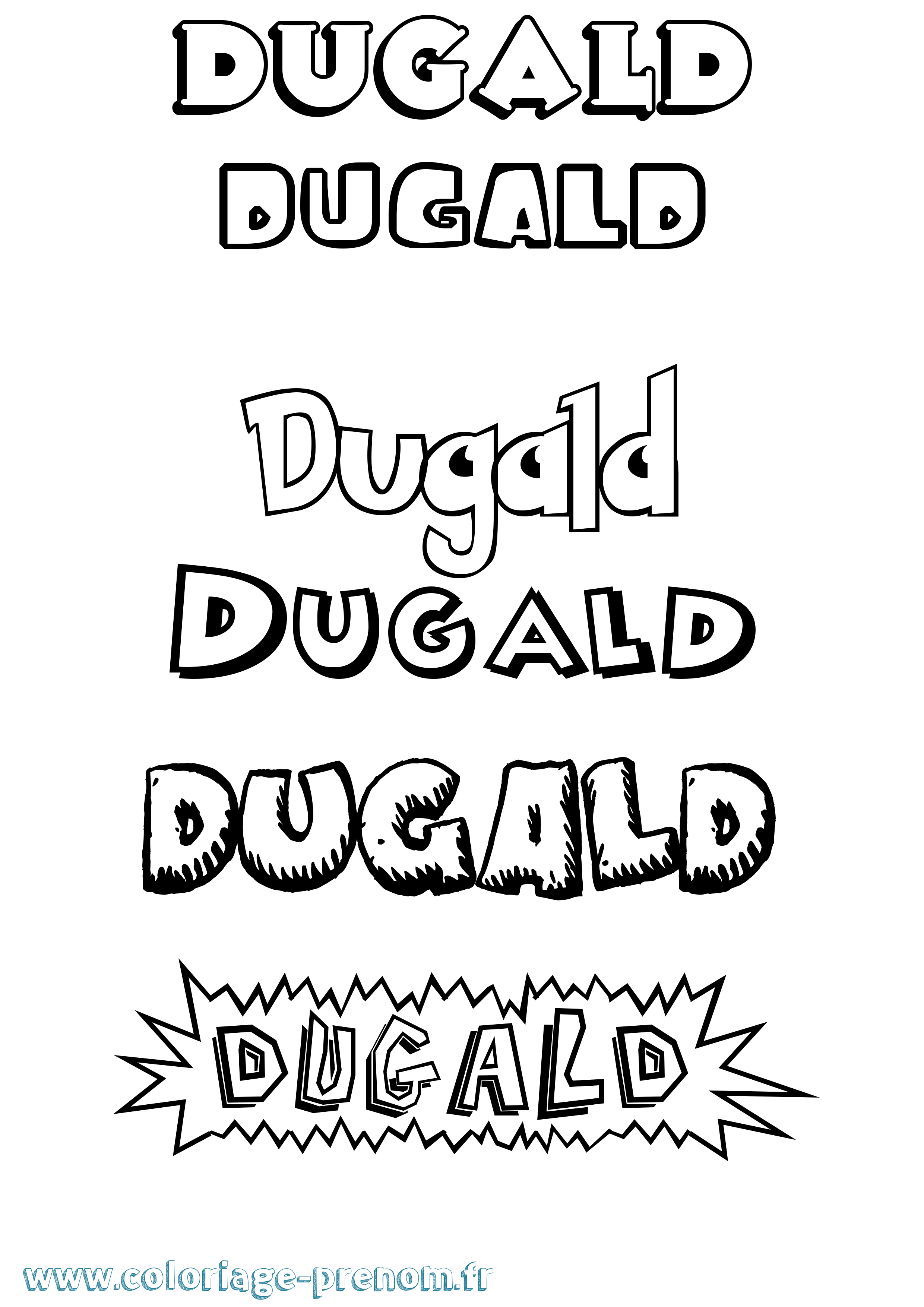 Coloriage Dugald Dessin Animé Coloriage prénom Dugald Dessin Animé