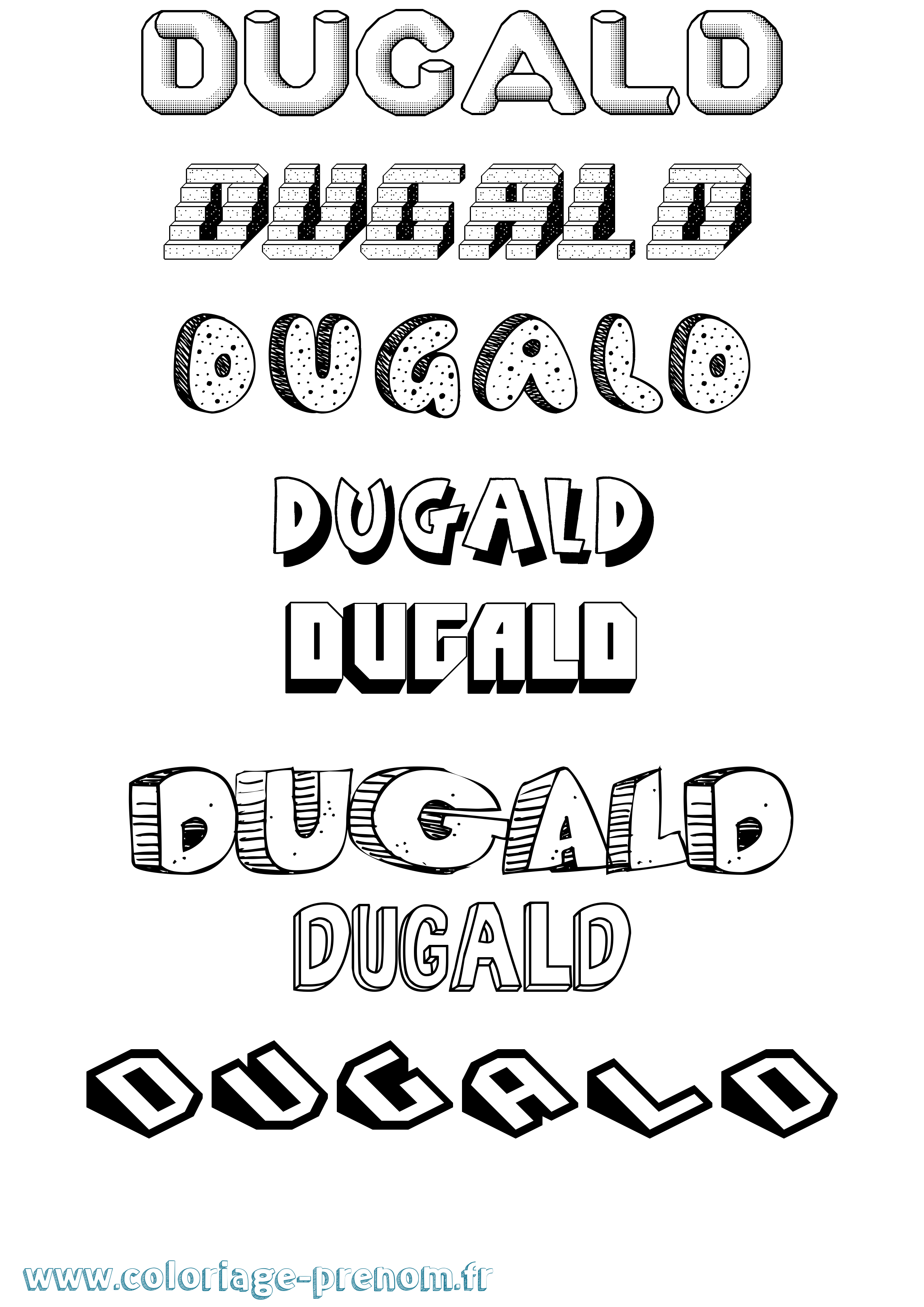 Coloriage Dugald Effet 3D Coloriage prénom Dugald Effet 3D