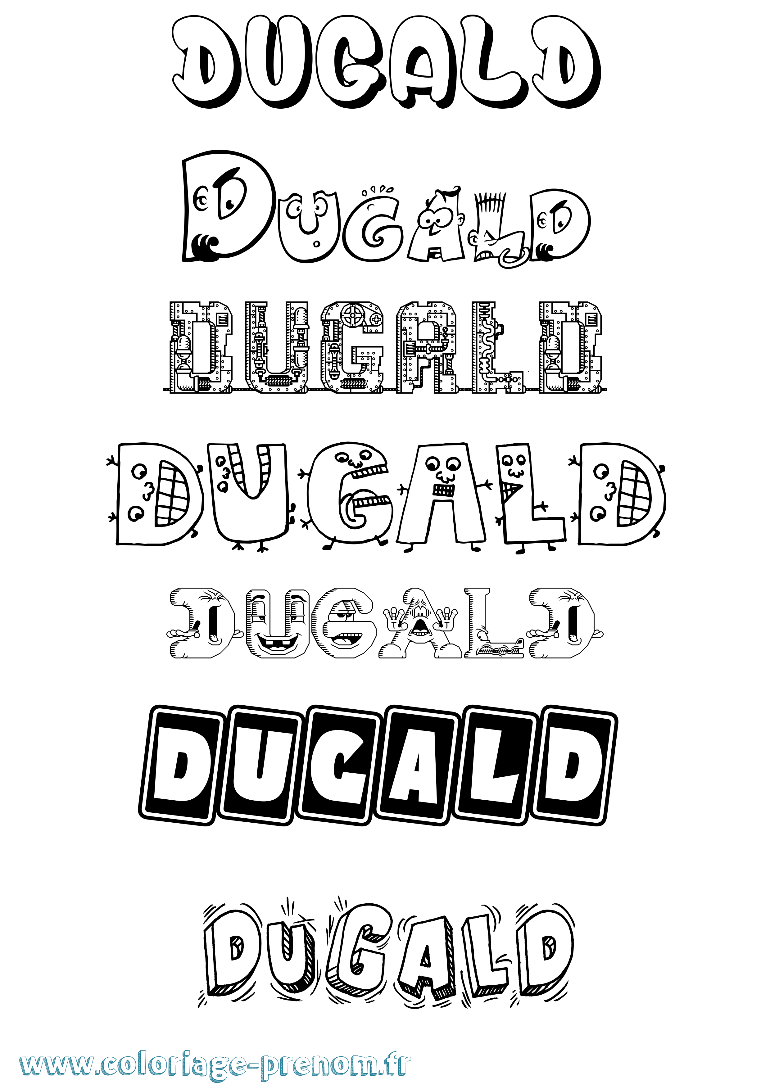 Coloriage Dugald Fun Coloriage prénom Dugald Fun