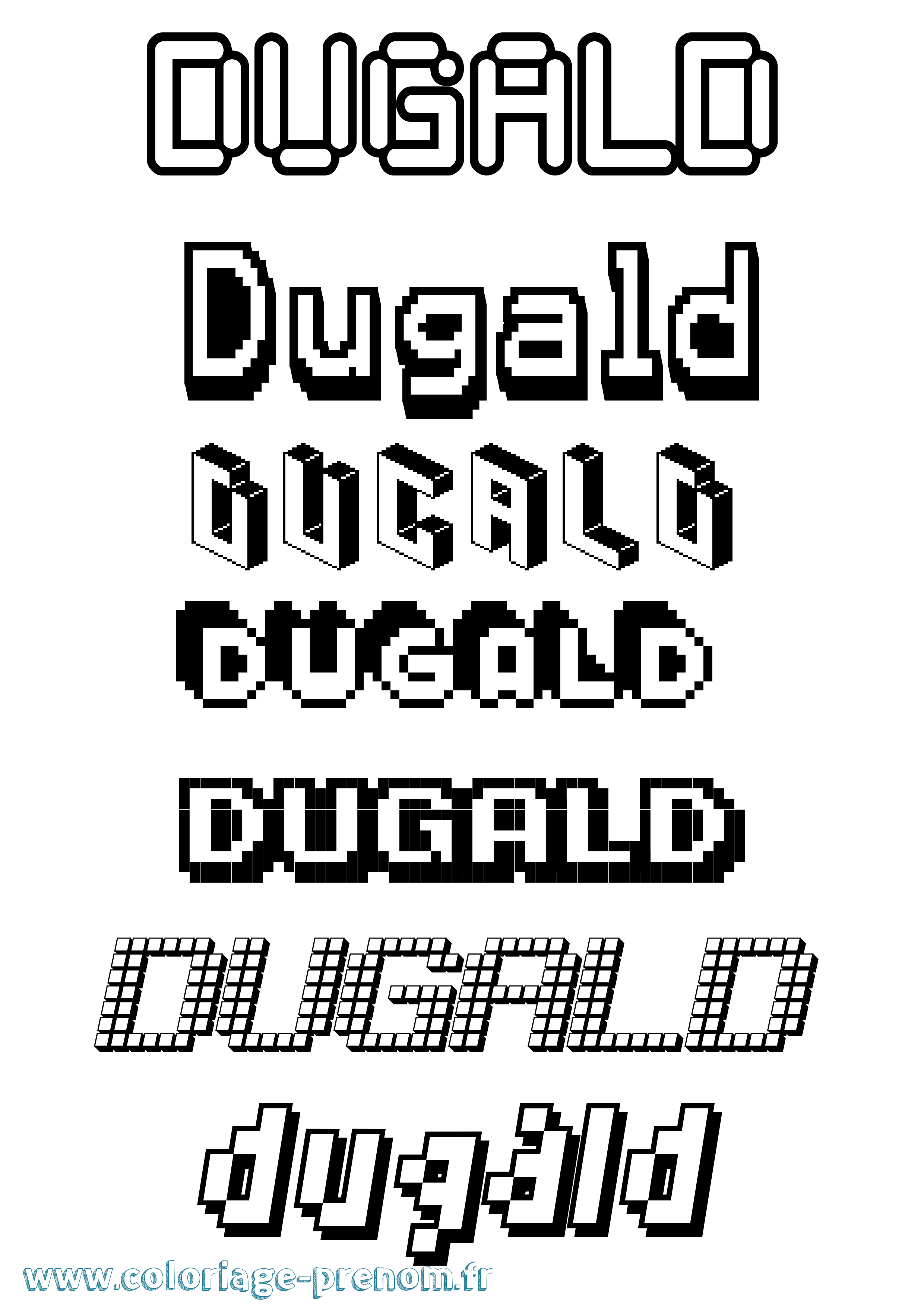 Coloriage Dugald Pixel Coloriage prénom Dugald Pixel