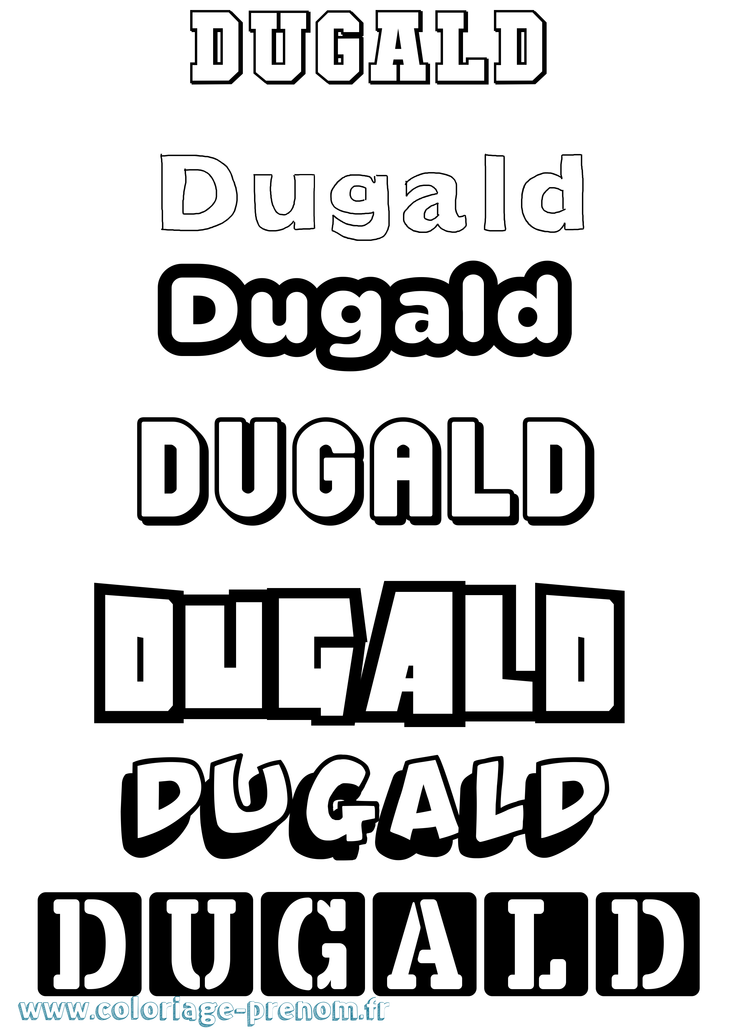 Coloriage Dugald Simple Coloriage prénom Dugald Simple