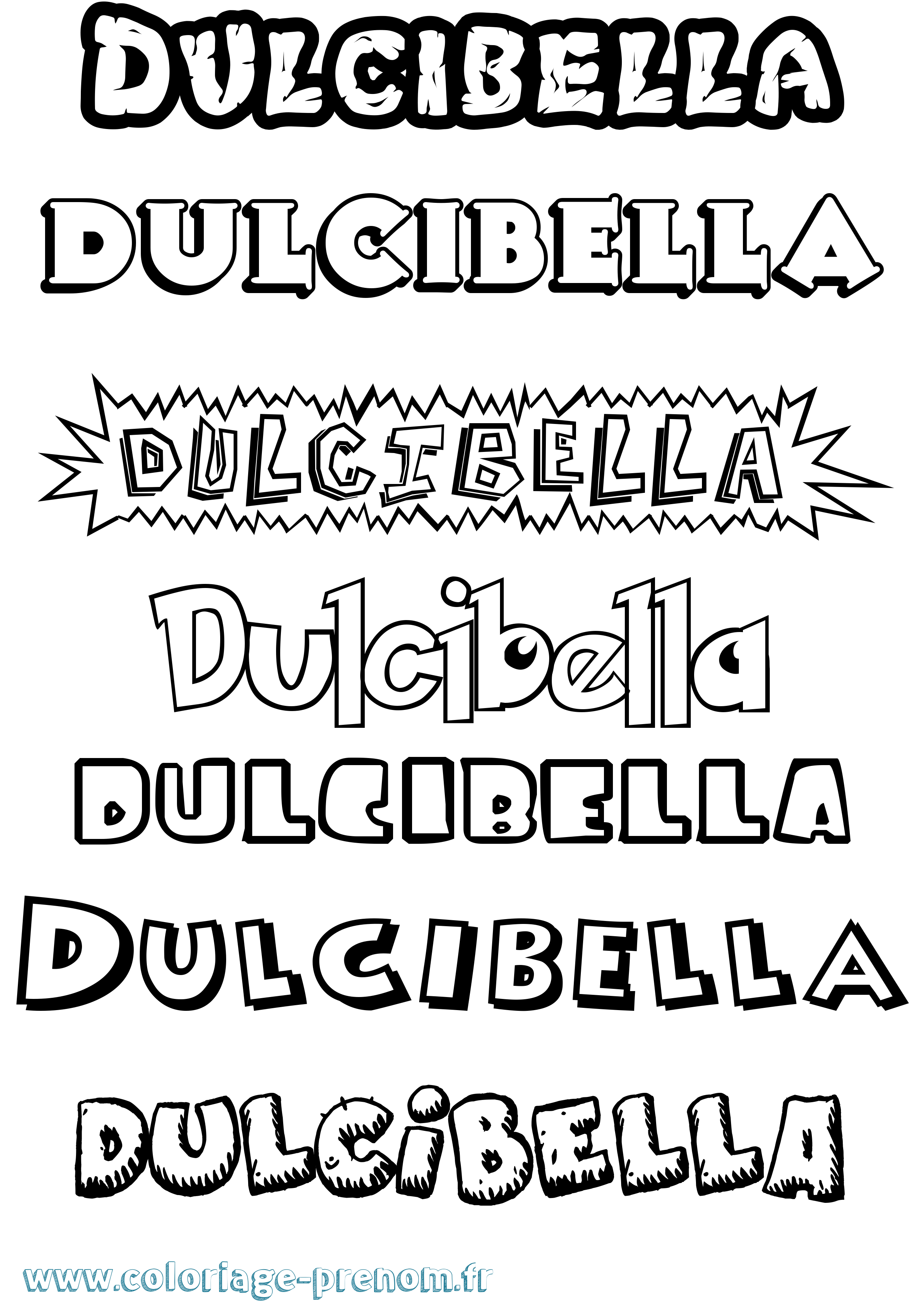 Coloriage Dulcibella Dessin Animé Coloriage prénom Dulcibella Dessin Animé