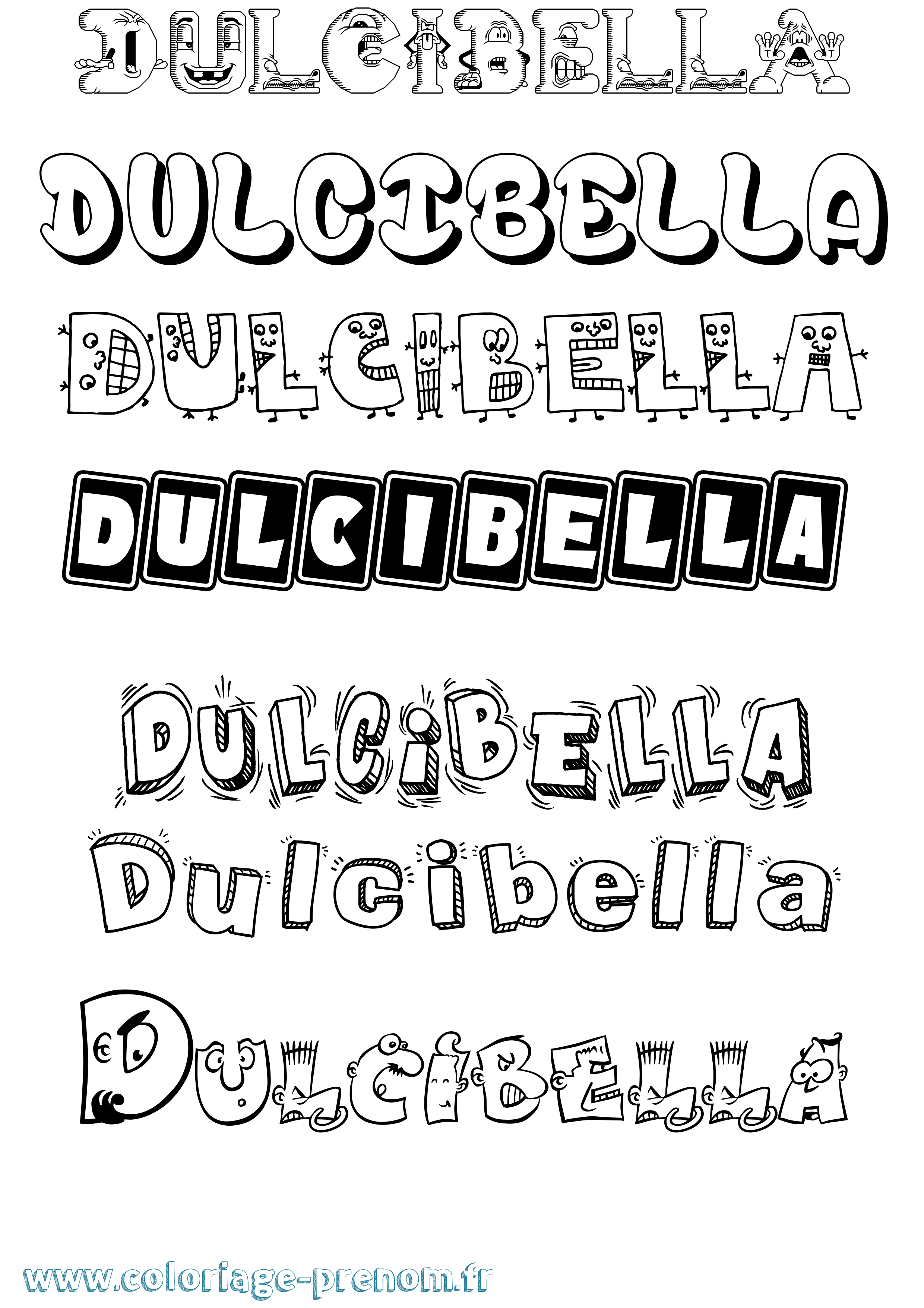 Coloriage Dulcibella Fun Coloriage prénom Dulcibella Fun