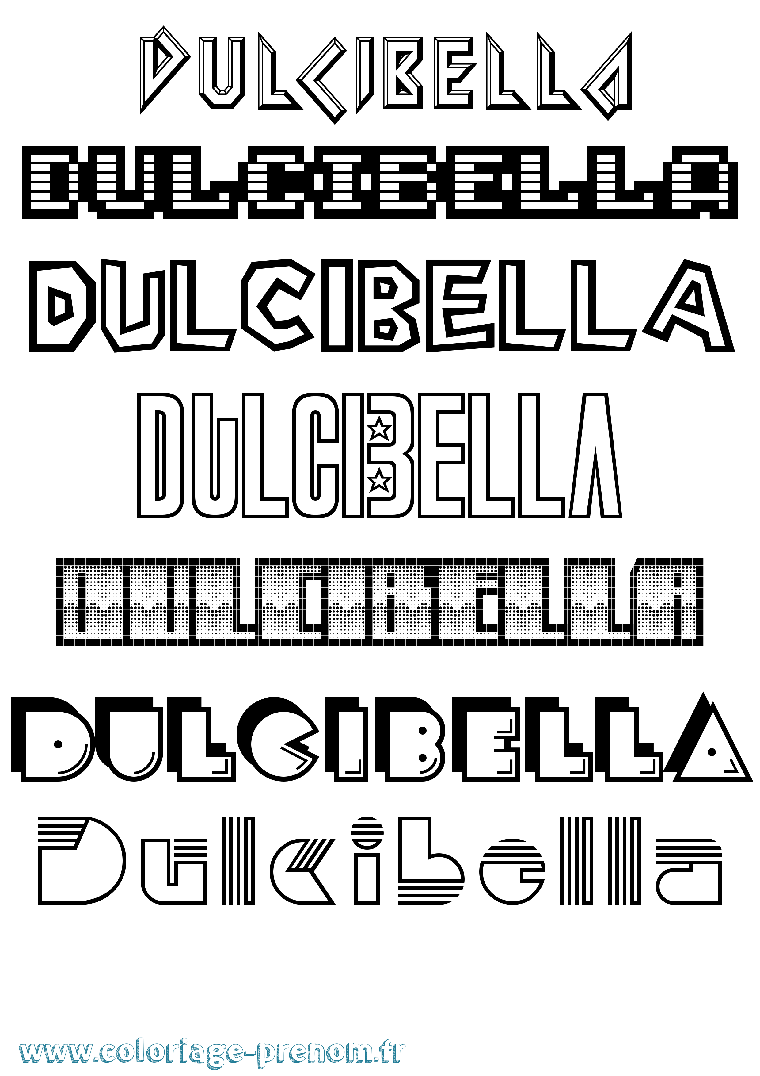 Coloriage Dulcibella Jeux Vidéos Coloriage prénom Dulcibella Jeux Vidéos