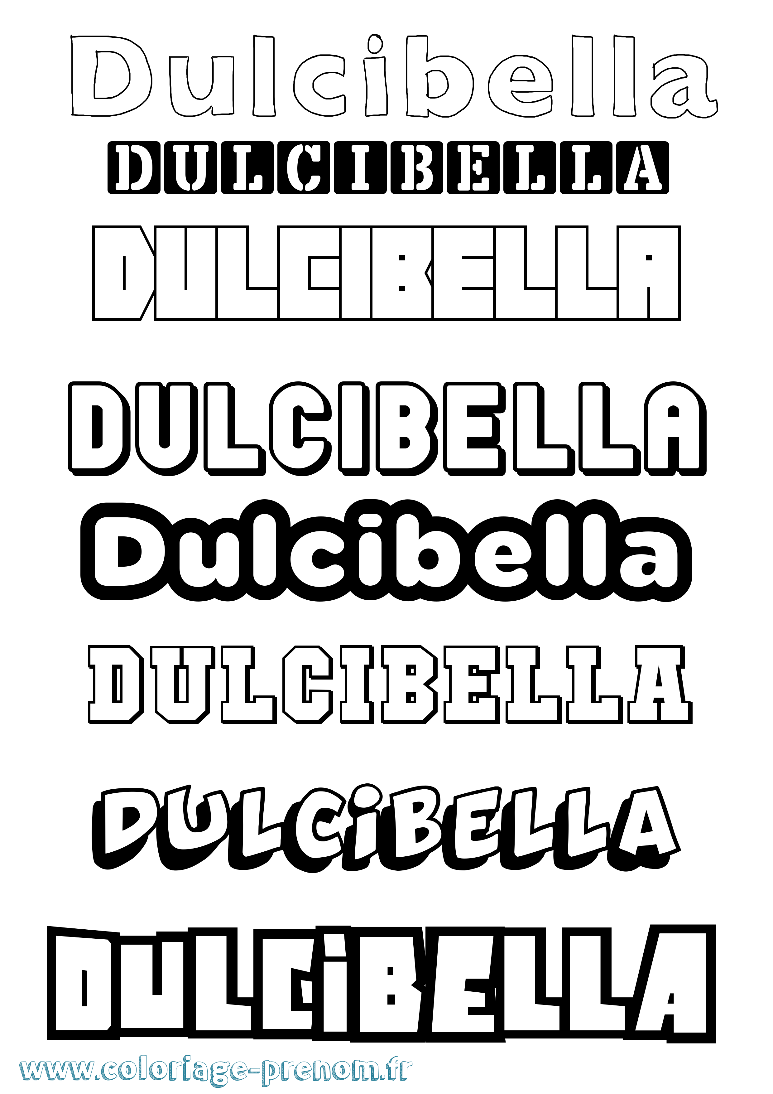 Coloriage Dulcibella Simple Coloriage prénom Dulcibella Simple