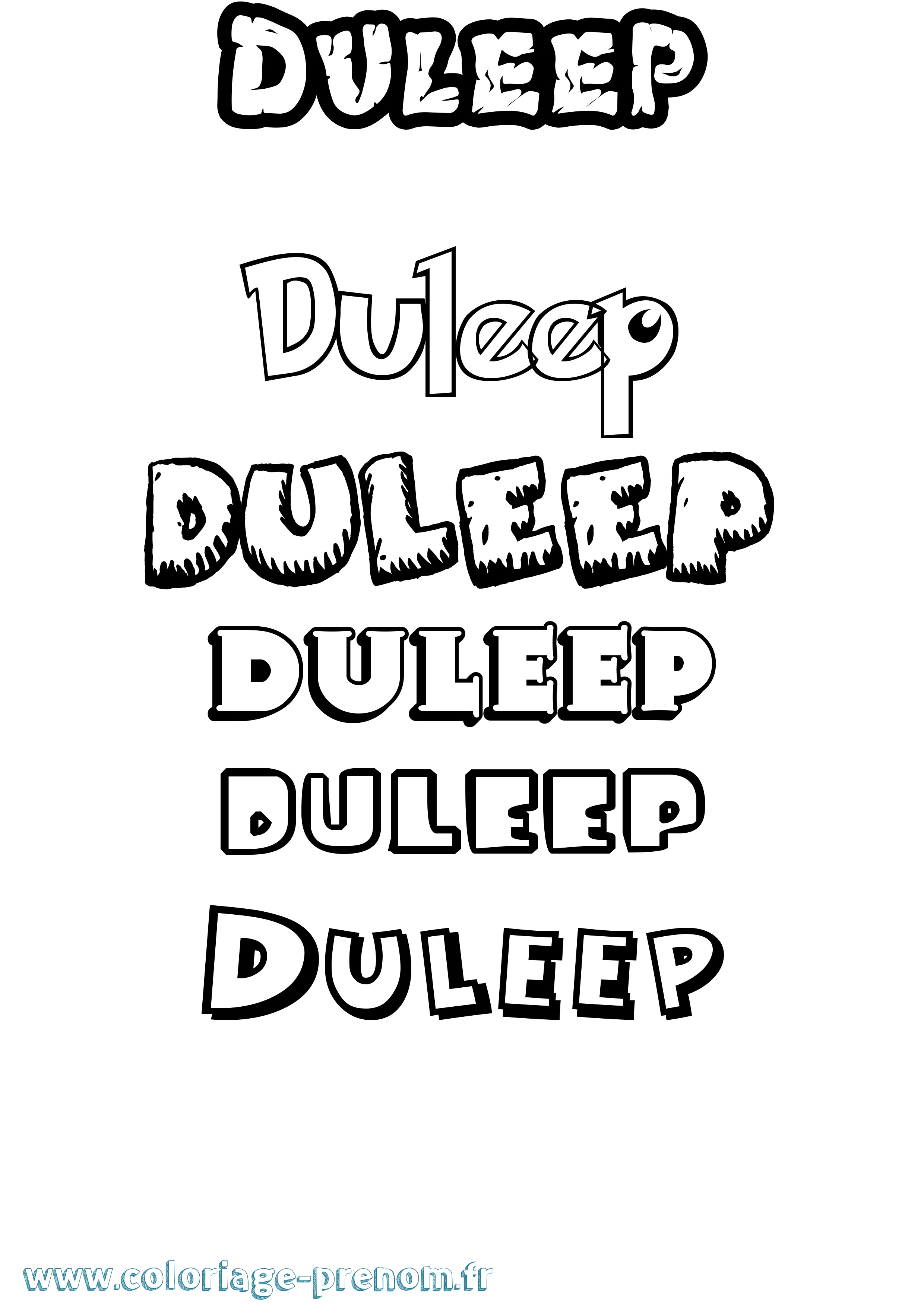 Coloriage Duleep Dessin Animé Coloriage prénom Duleep Dessin Animé