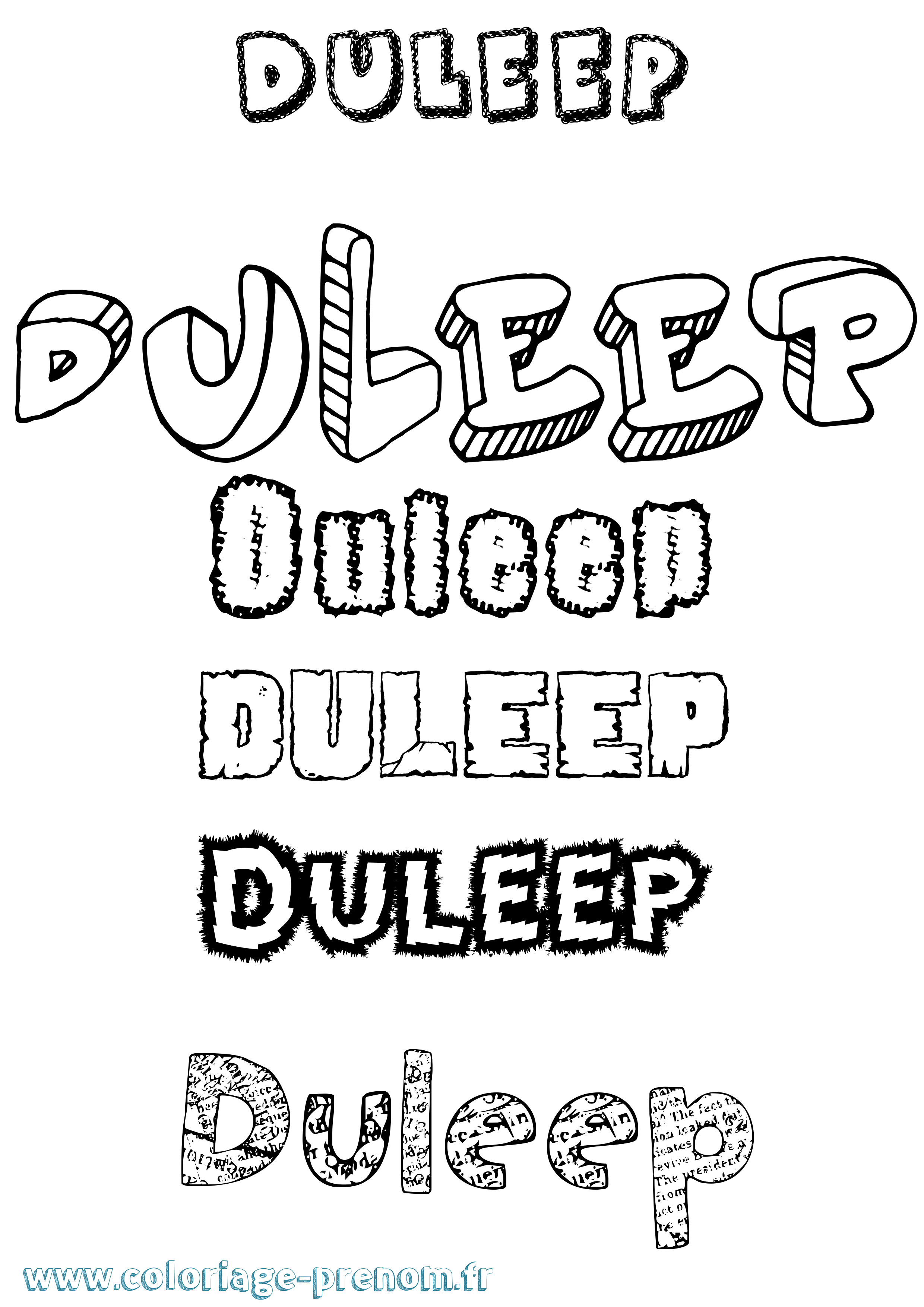 Coloriage Duleep Destructuré Coloriage prénom Duleep Destructuré
