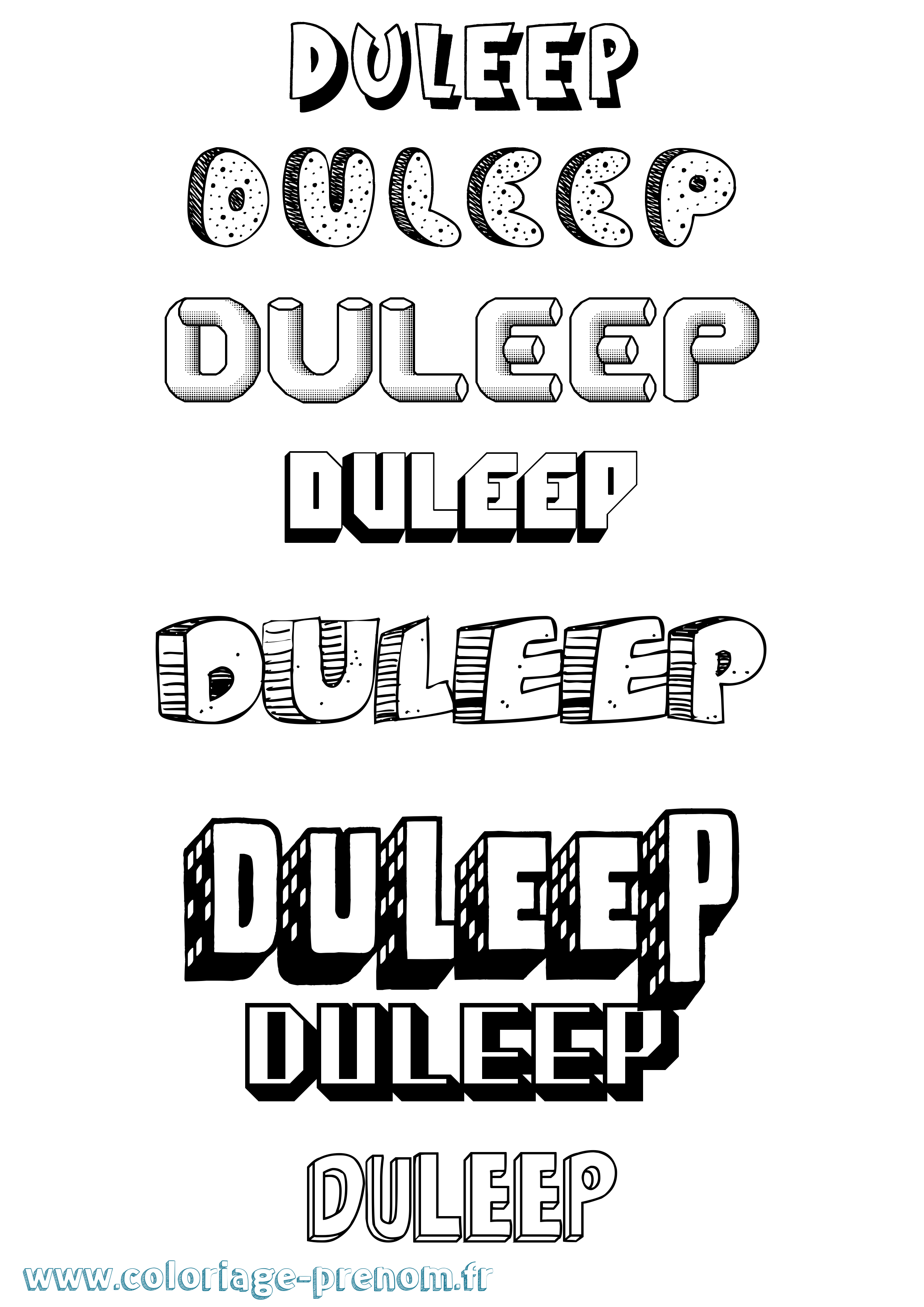 Coloriage Duleep Effet 3D Coloriage prénom Duleep Effet 3D