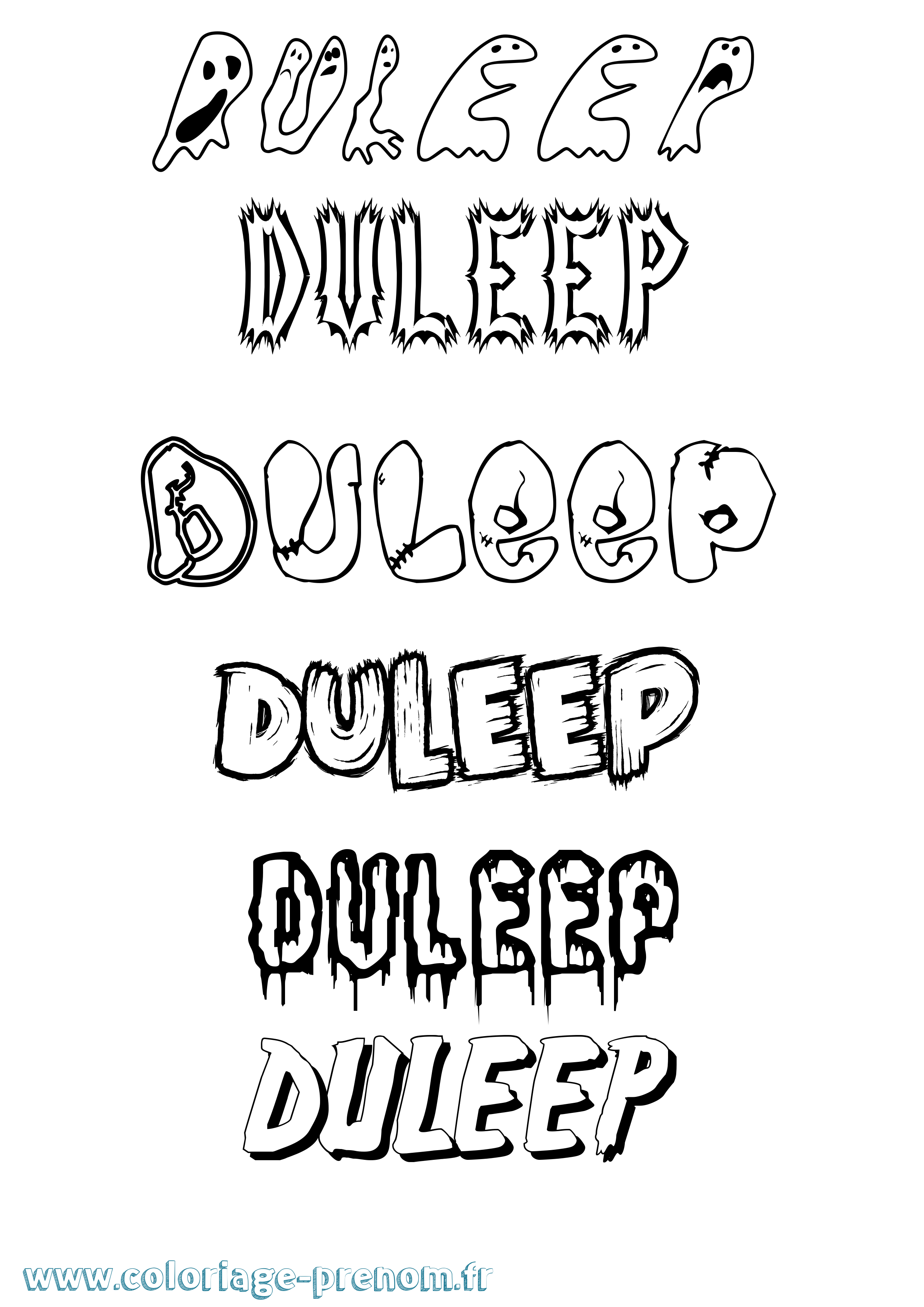 Coloriage Duleep Frisson Coloriage prénom Duleep Frisson