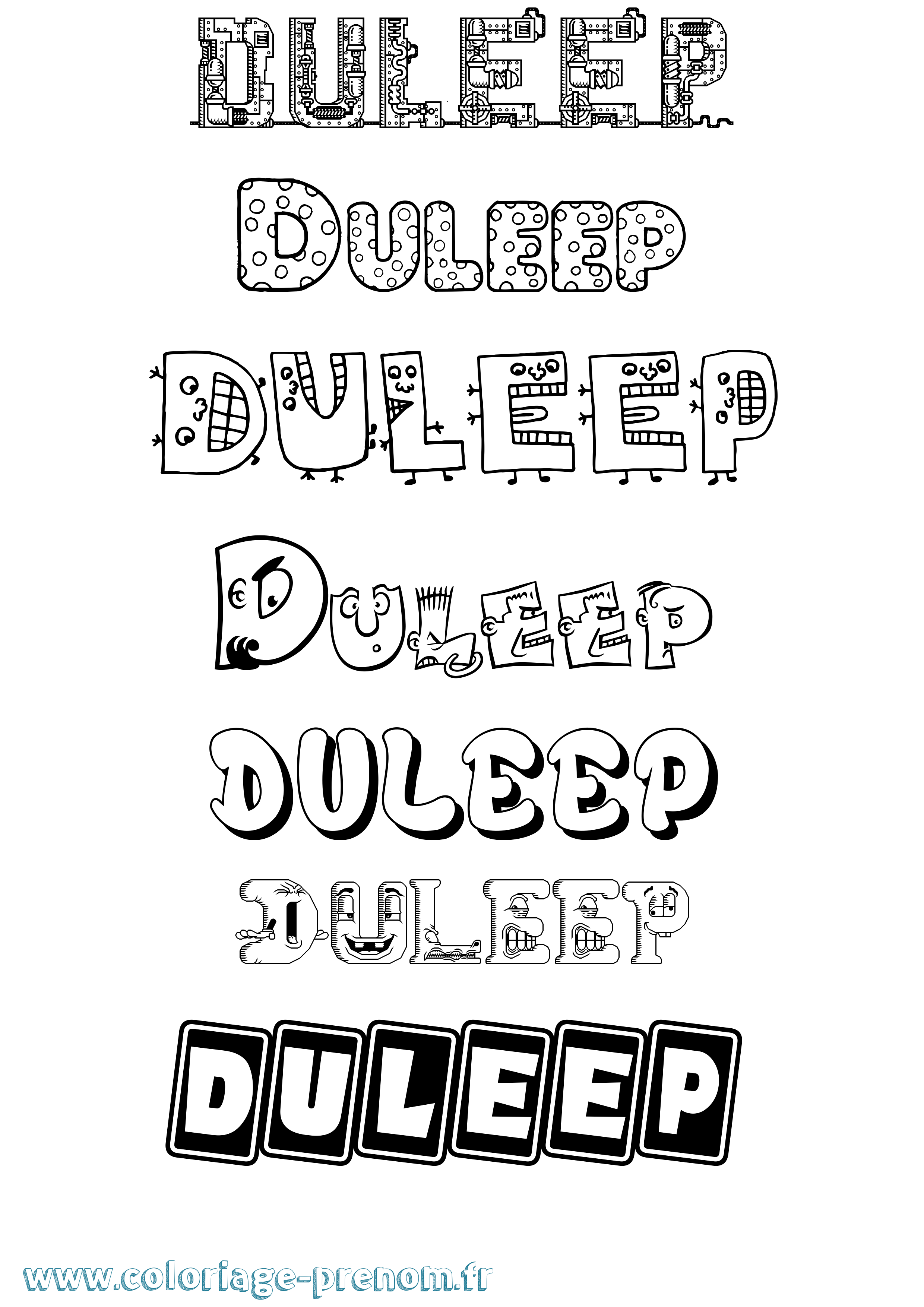 Coloriage Duleep Fun Coloriage prénom Duleep Fun