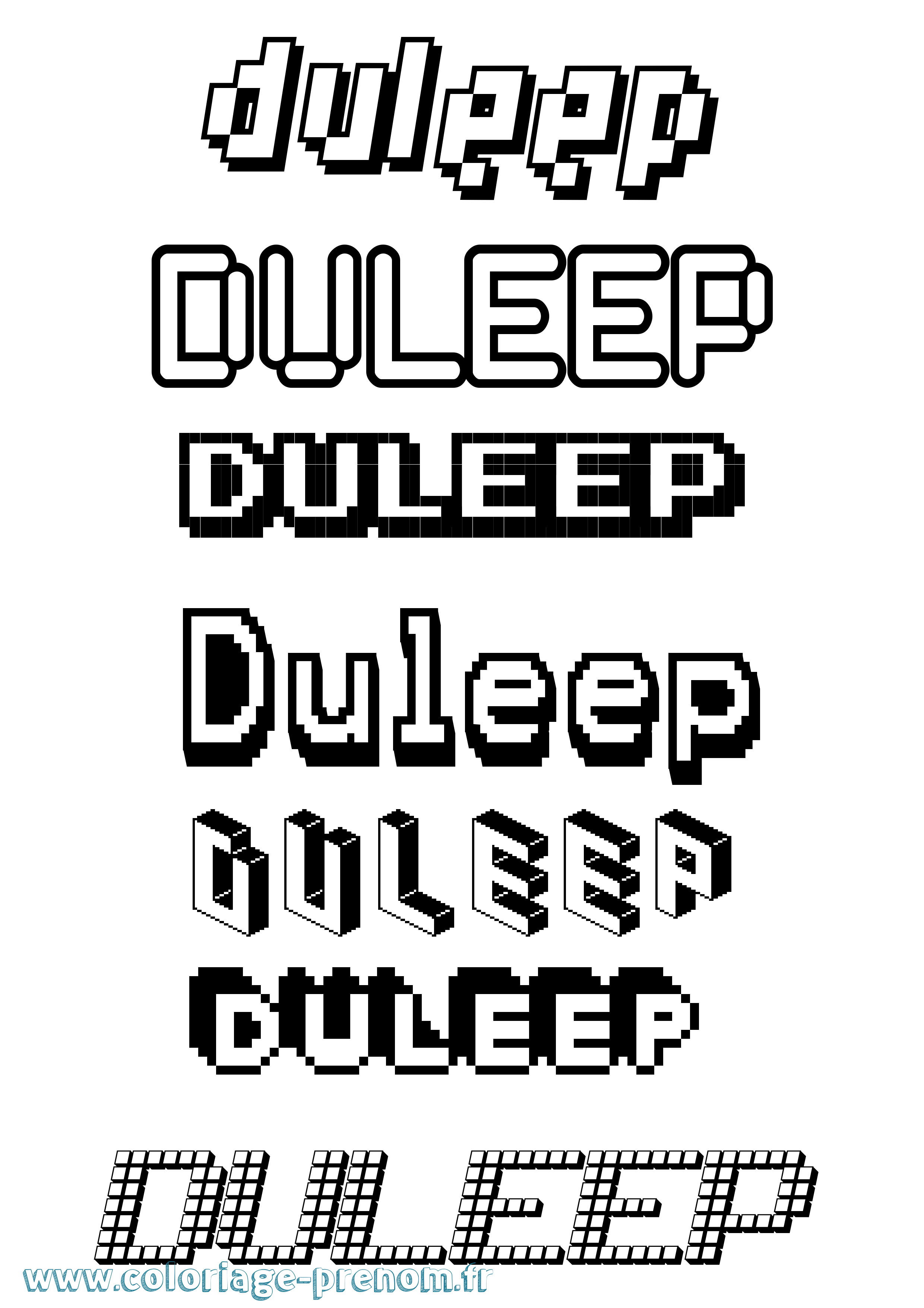 Coloriage Duleep Pixel Coloriage prénom Duleep Pixel