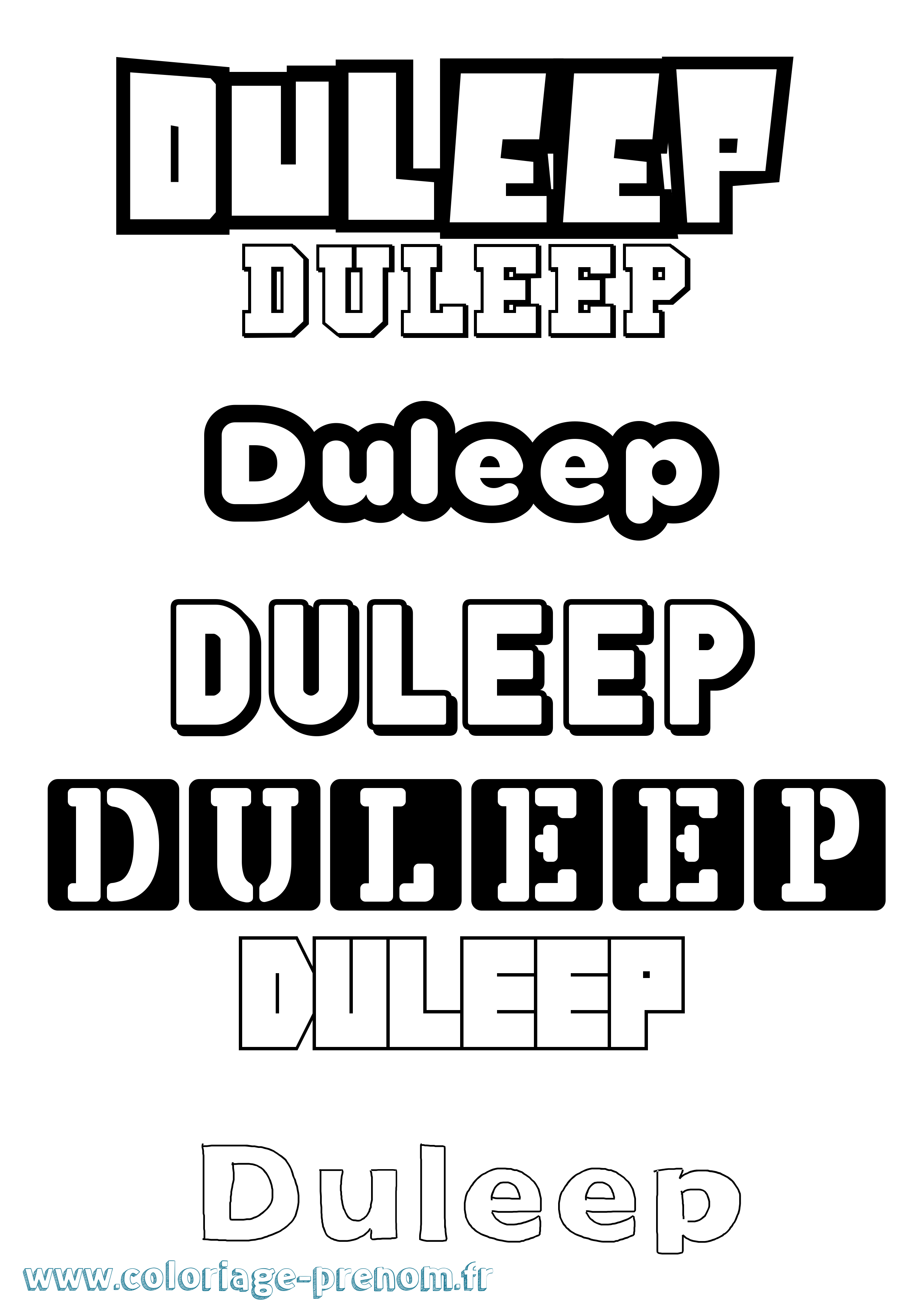 Coloriage Duleep Simple Coloriage prénom Duleep Simple