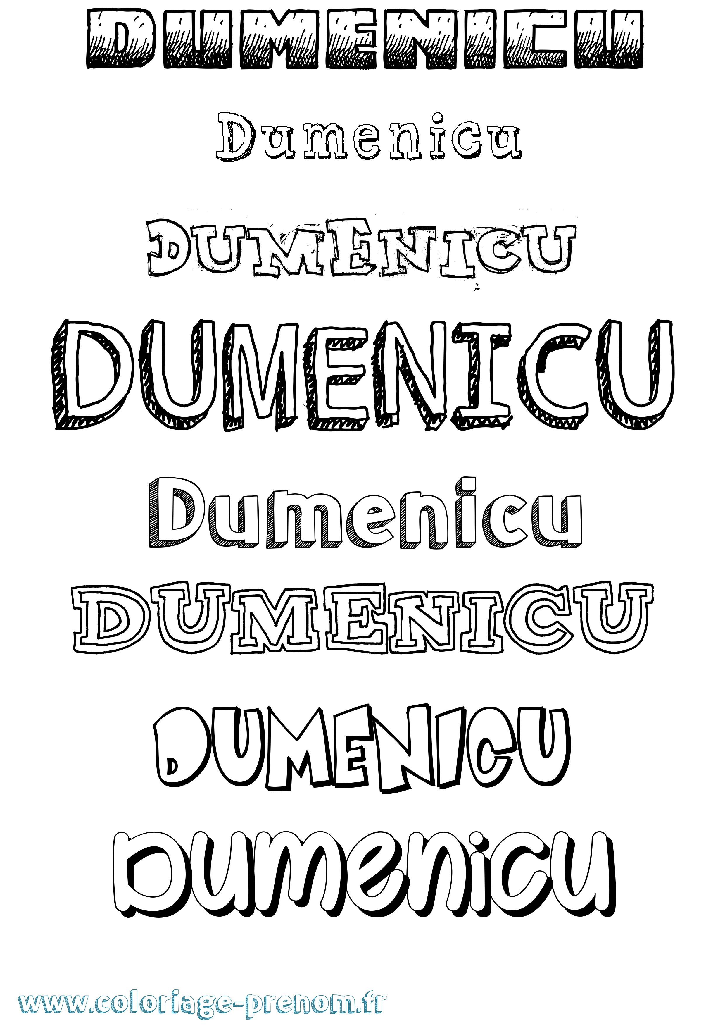 Coloriage Dumenicu Dessiné Coloriage prénom Dumenicu Dessiné