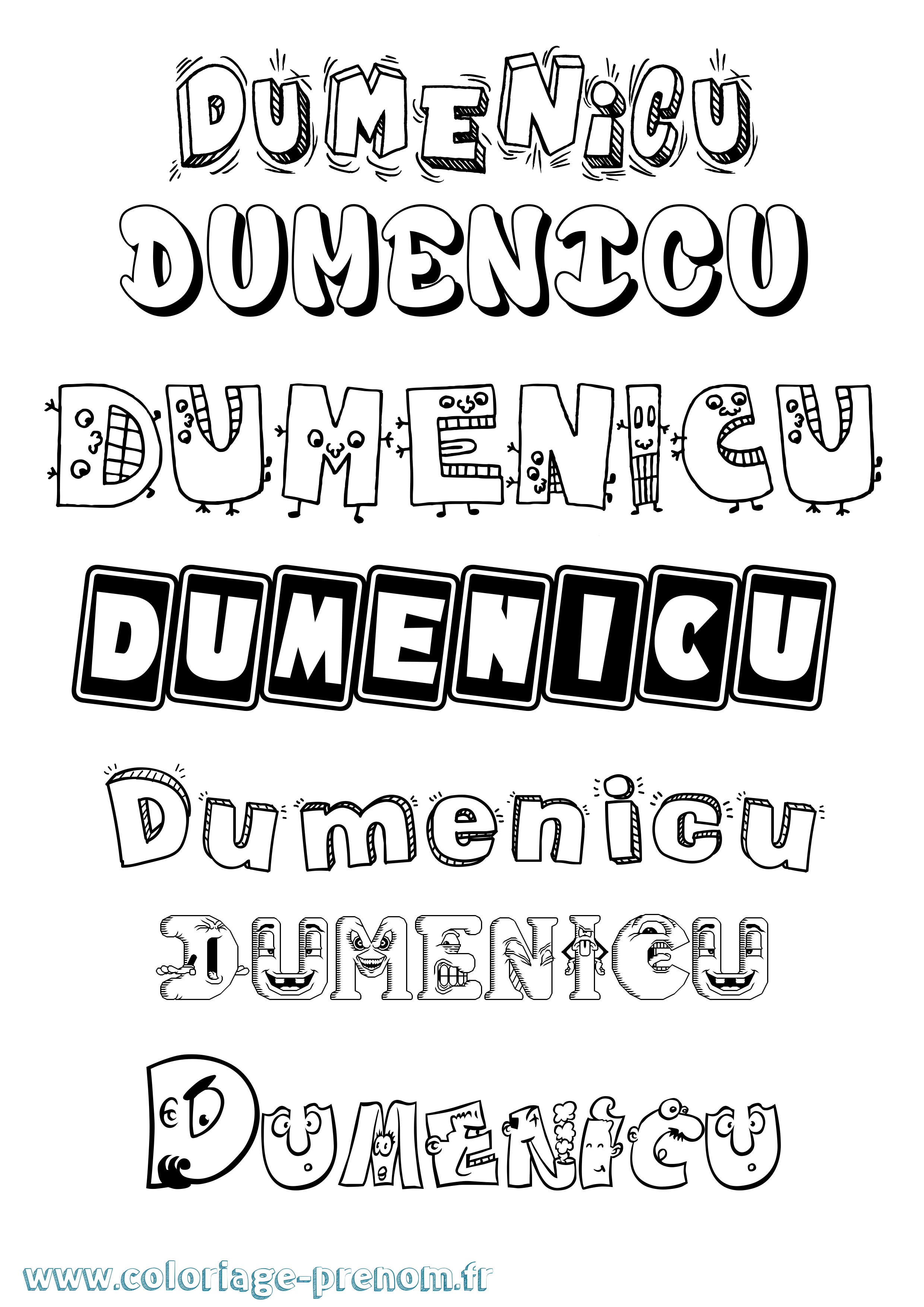 Coloriage Dumenicu Fun Coloriage prénom Dumenicu Fun