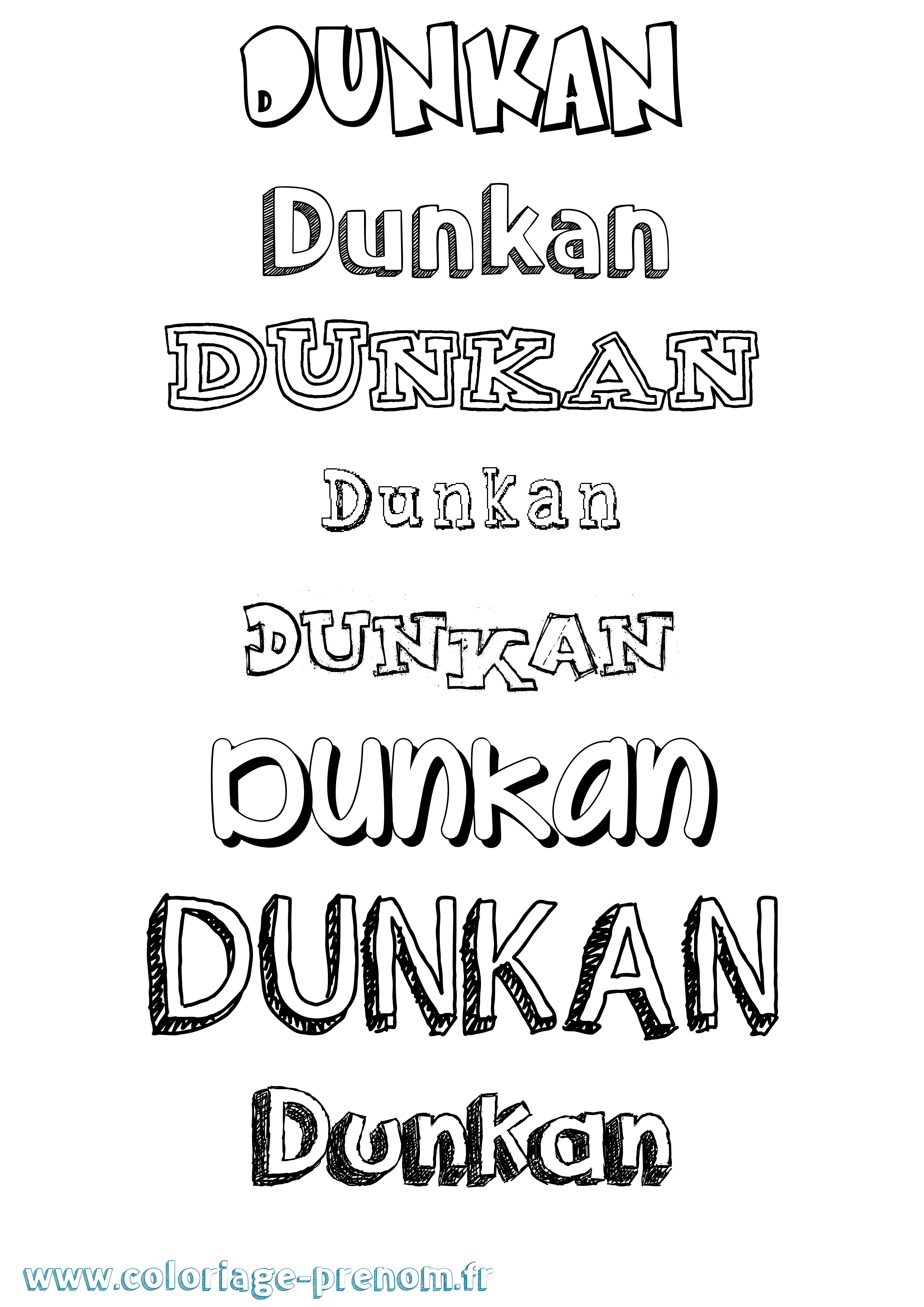 Coloriage Dunkan Dessiné Coloriage prénom Dunkan Dessiné