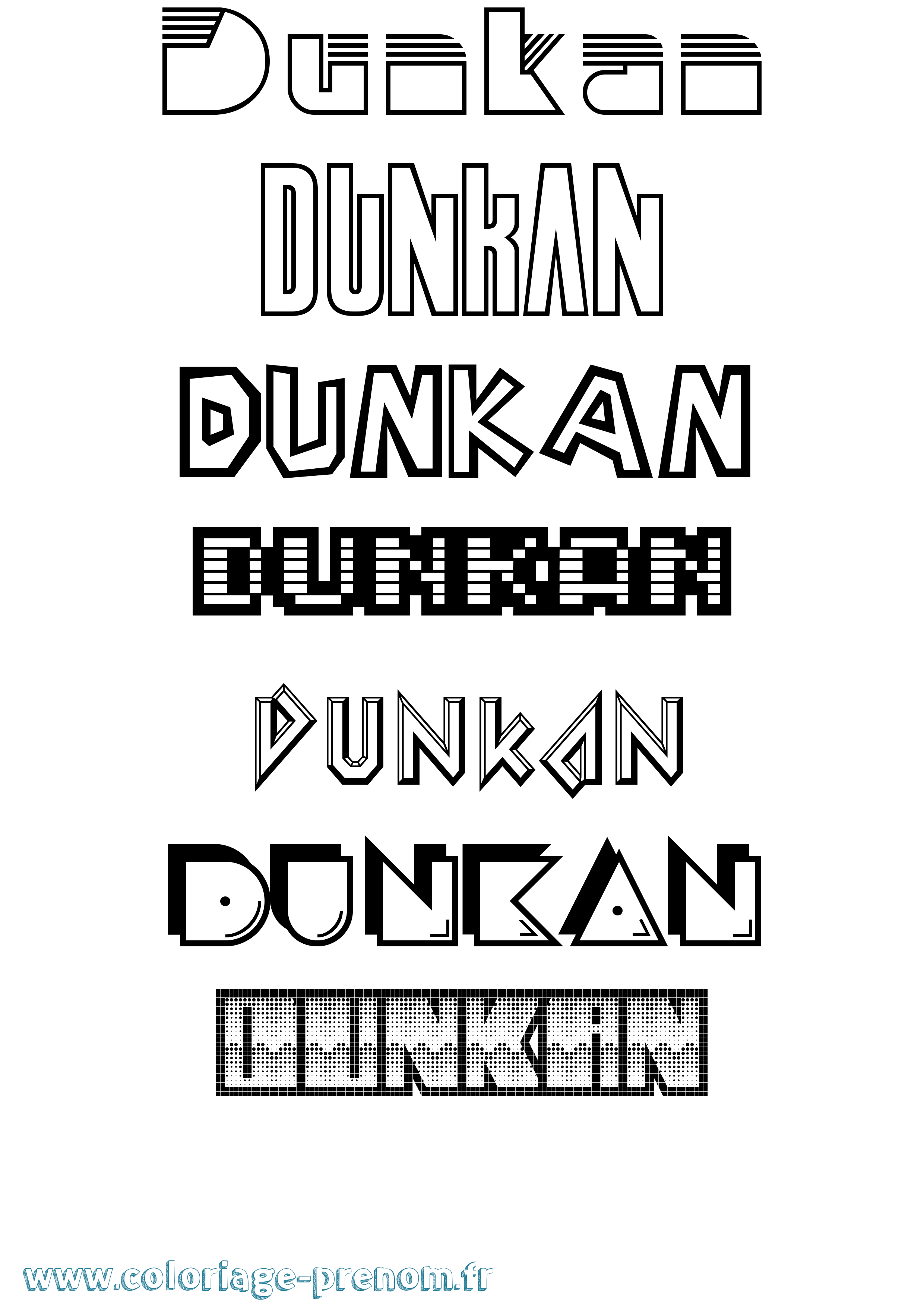 Coloriage Dunkan Jeux Vidéos Coloriage prénom Dunkan Jeux Vidéos