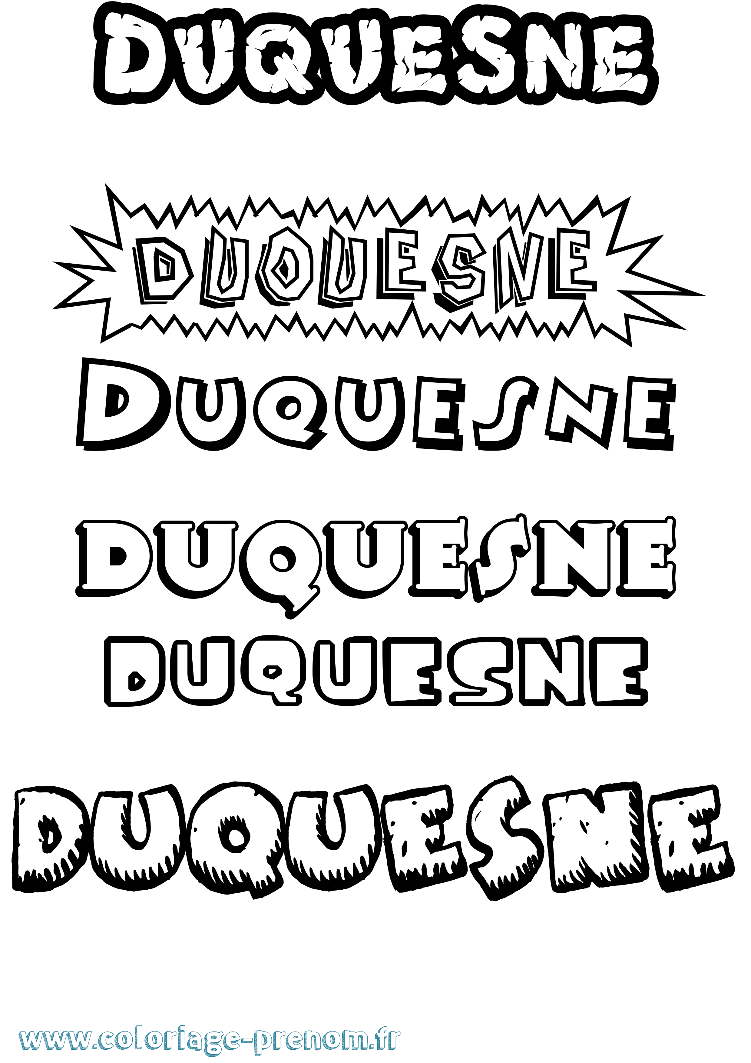 Coloriage Duquesne Dessin Animé Coloriage prénom Duquesne Dessin Animé