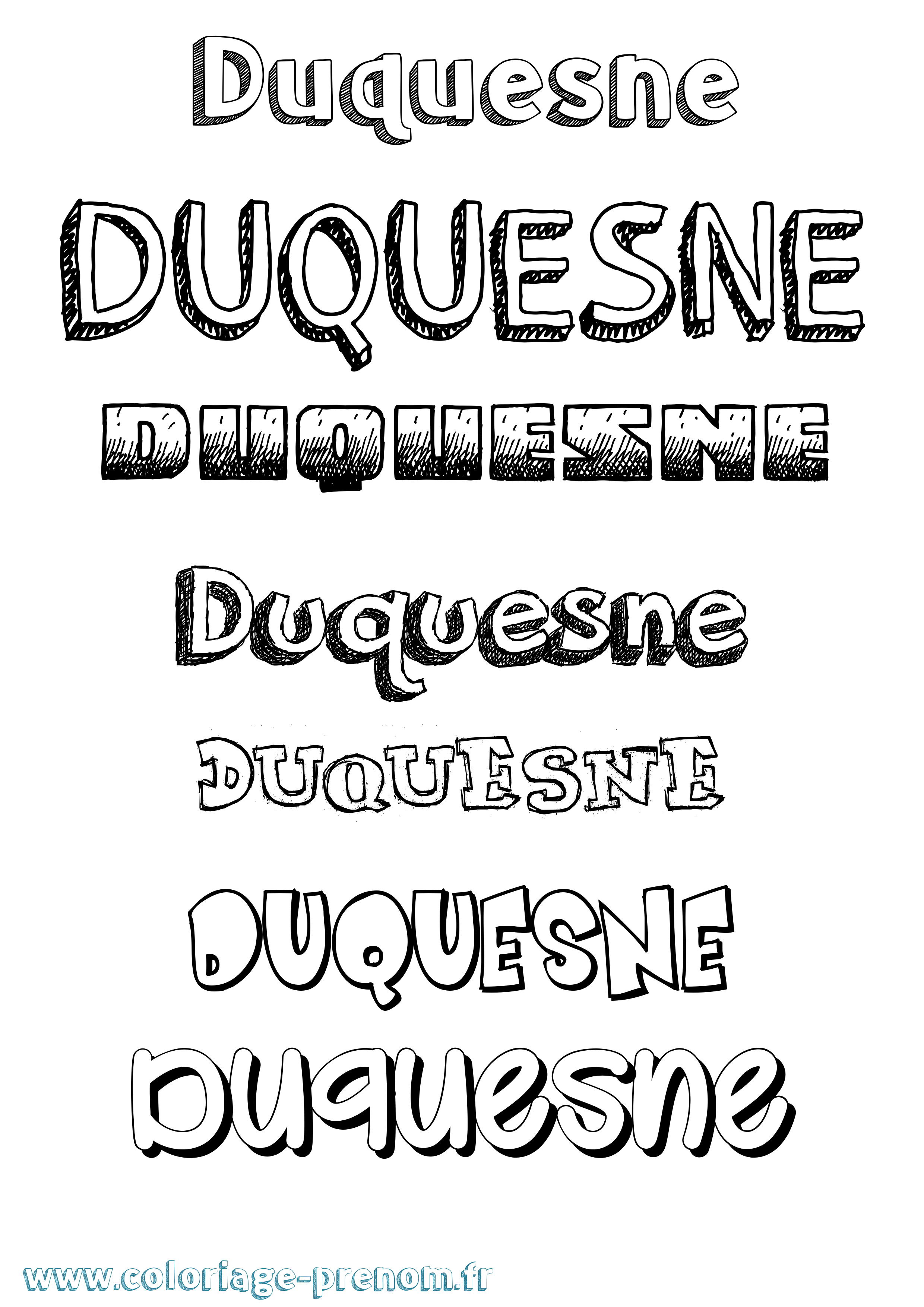 Coloriage Duquesne Dessiné Coloriage prénom Duquesne Dessiné