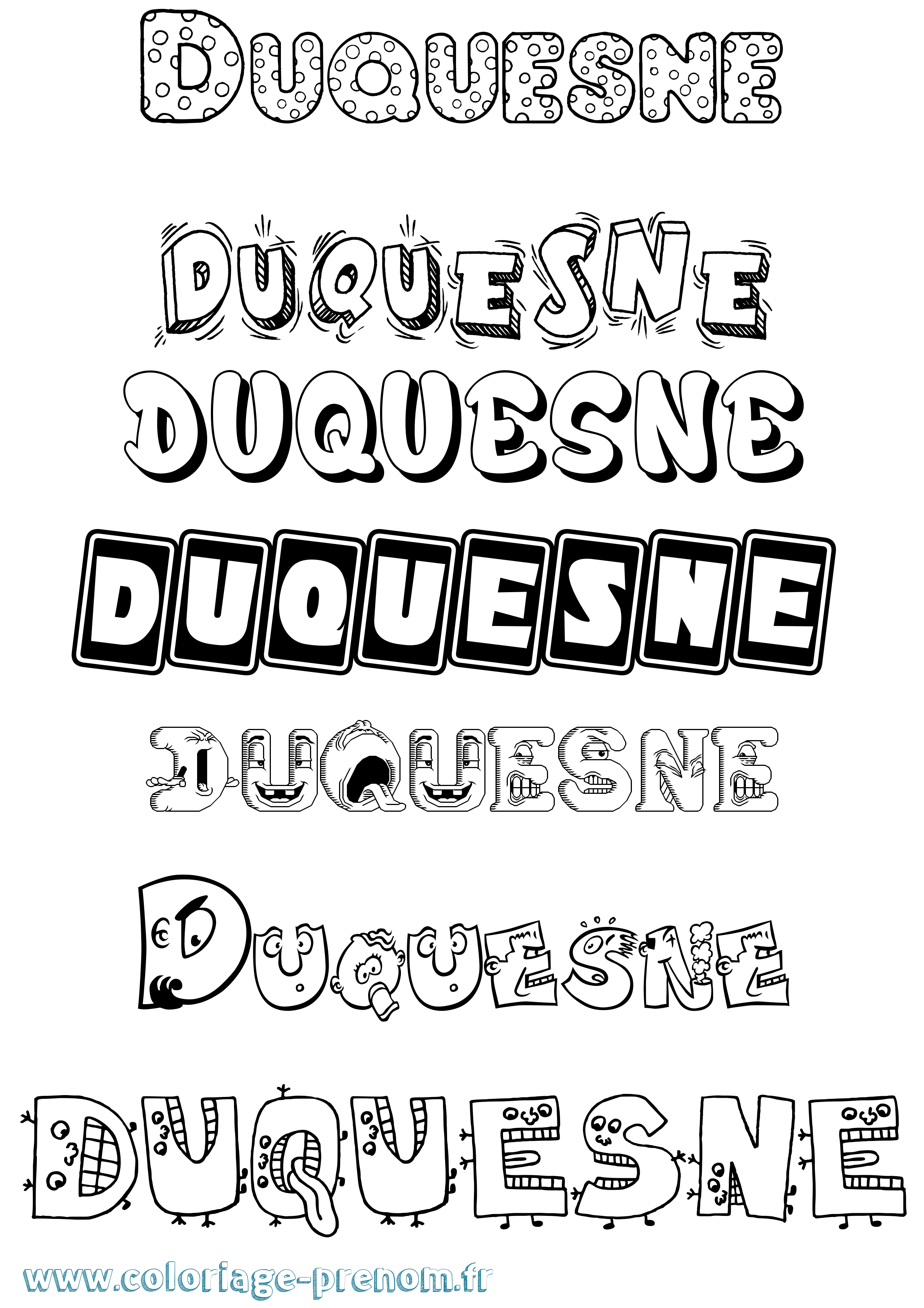 Coloriage Duquesne Fun Coloriage prénom Duquesne Fun