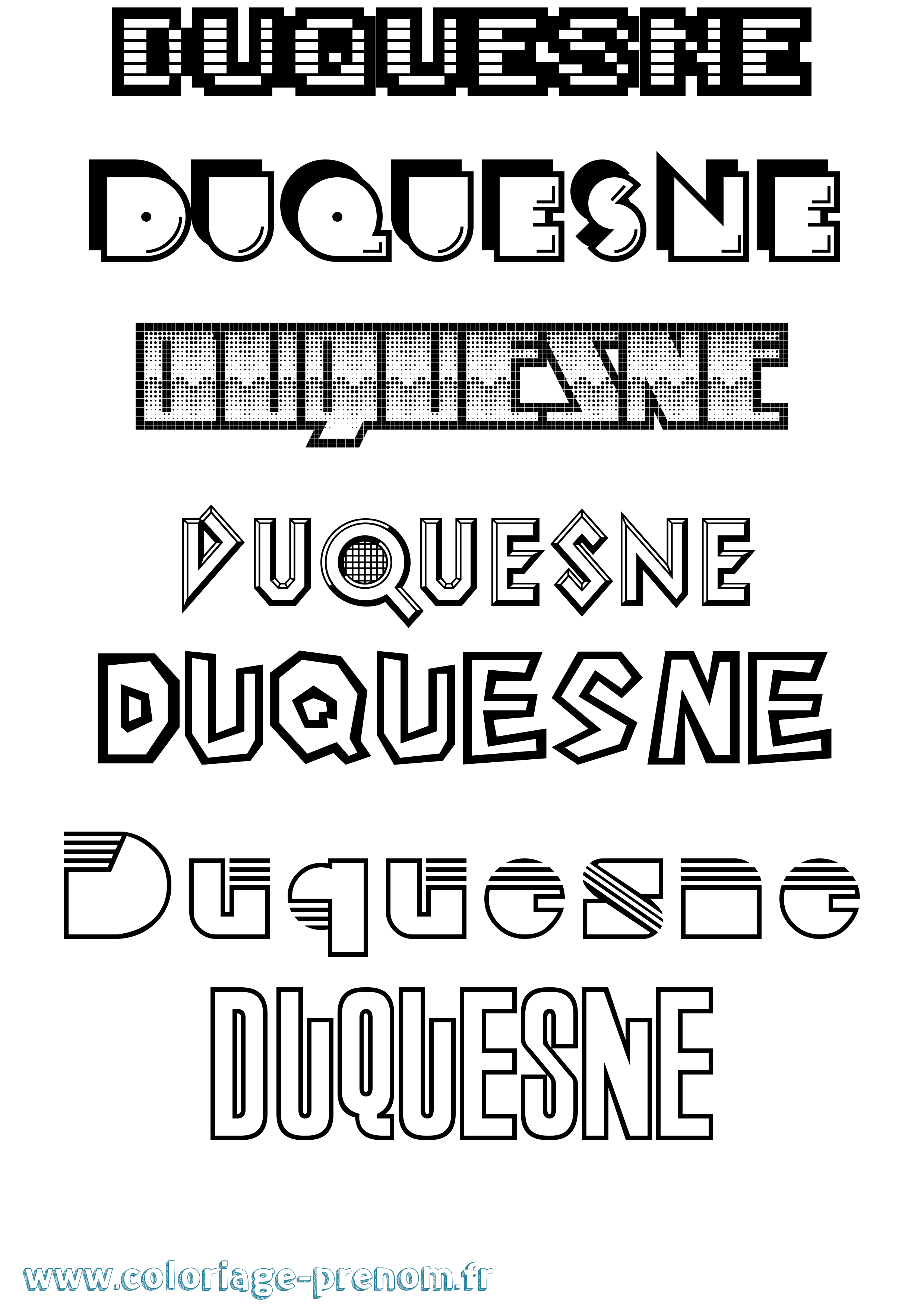 Coloriage Duquesne Jeux Vidéos Coloriage prénom Duquesne Jeux Vidéos