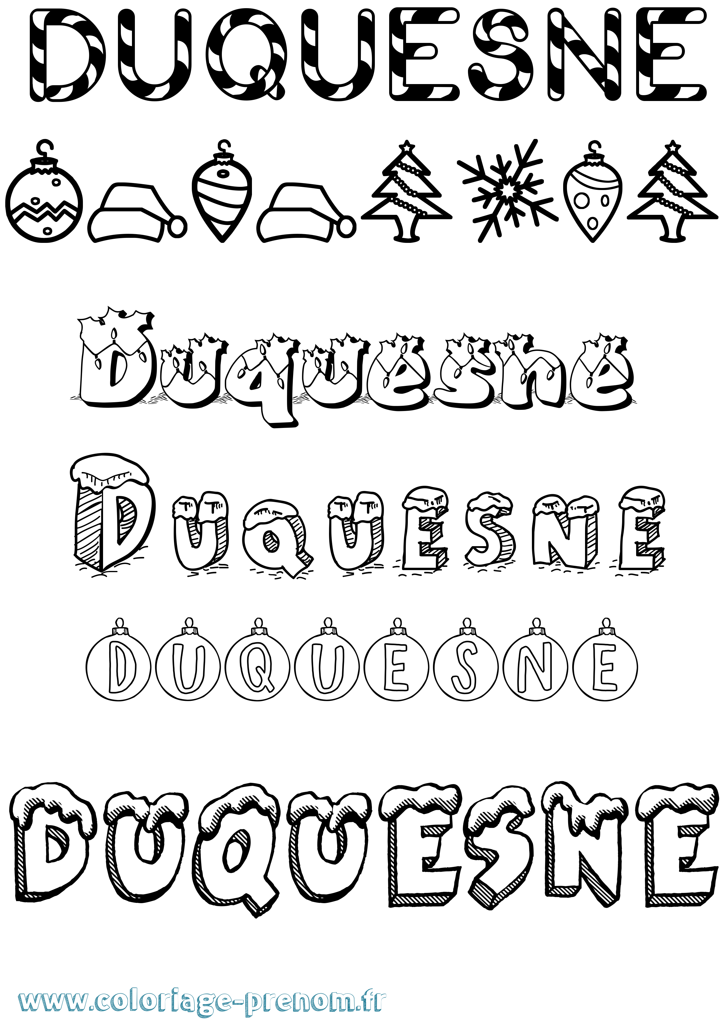 Coloriage Duquesne Noël Coloriage prénom Duquesne Noël