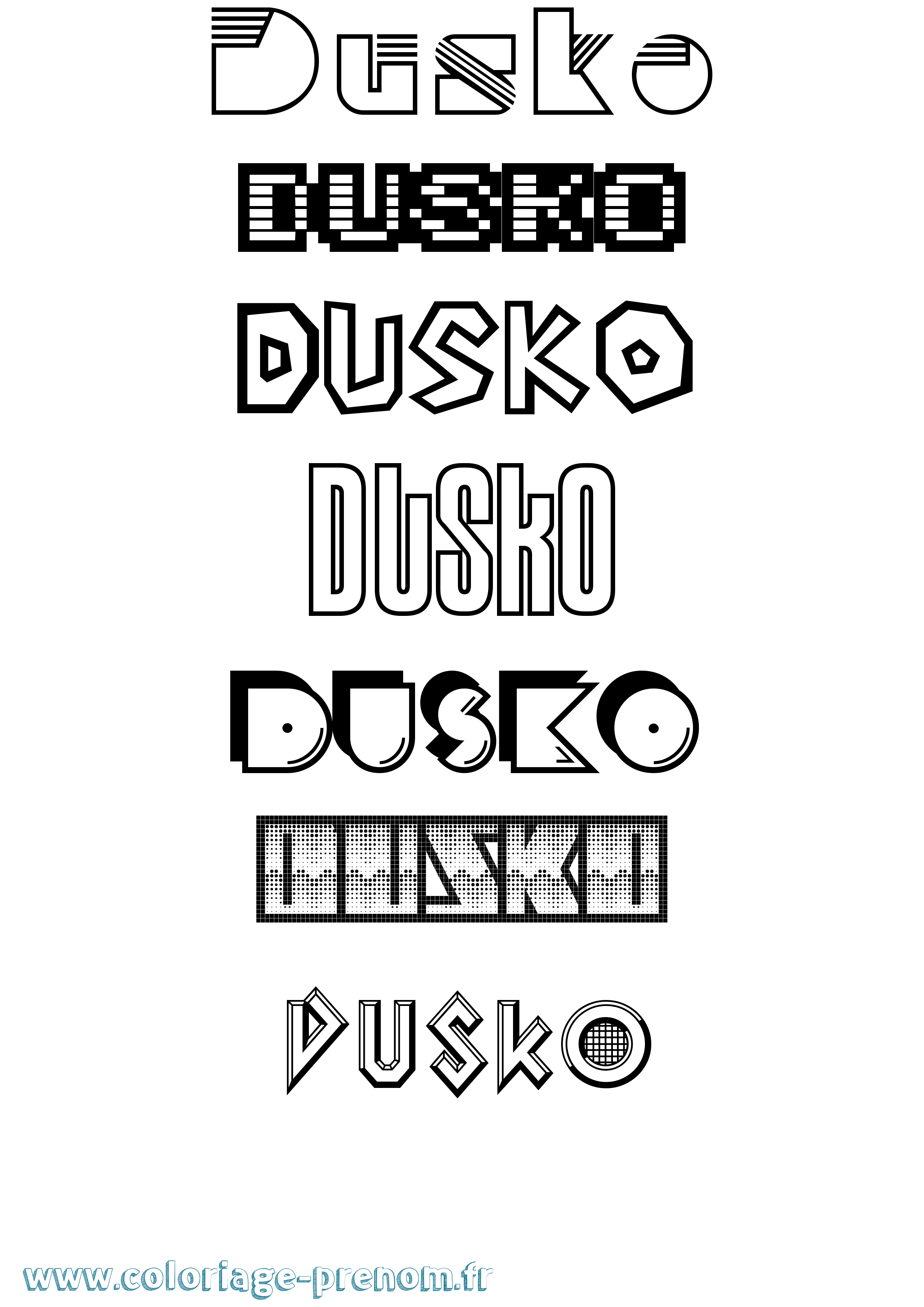 Coloriage Dusko Jeux Vidéos Coloriage prénom Dusko Jeux Vidéos
