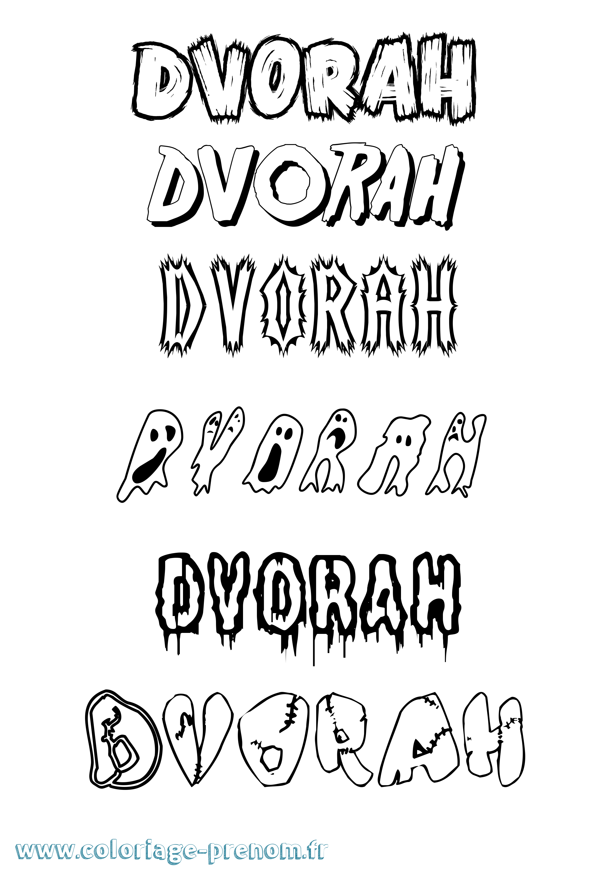 Coloriage Dvorah Frisson Coloriage prénom Dvorah Frisson