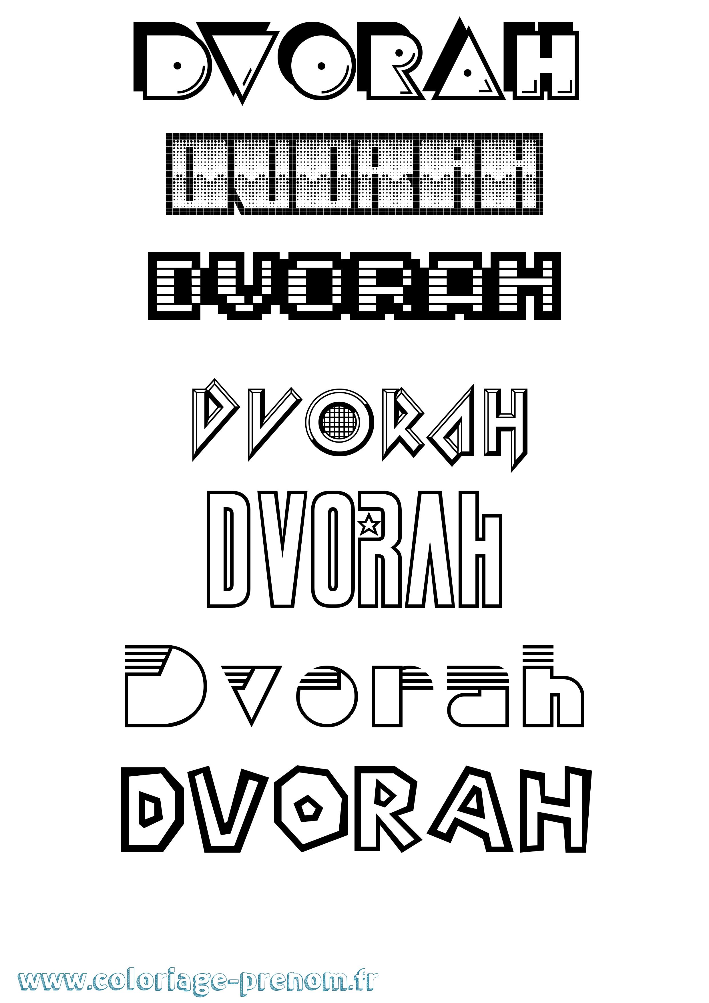 Coloriage Dvorah Jeux Vidéos Coloriage prénom Dvorah Jeux Vidéos