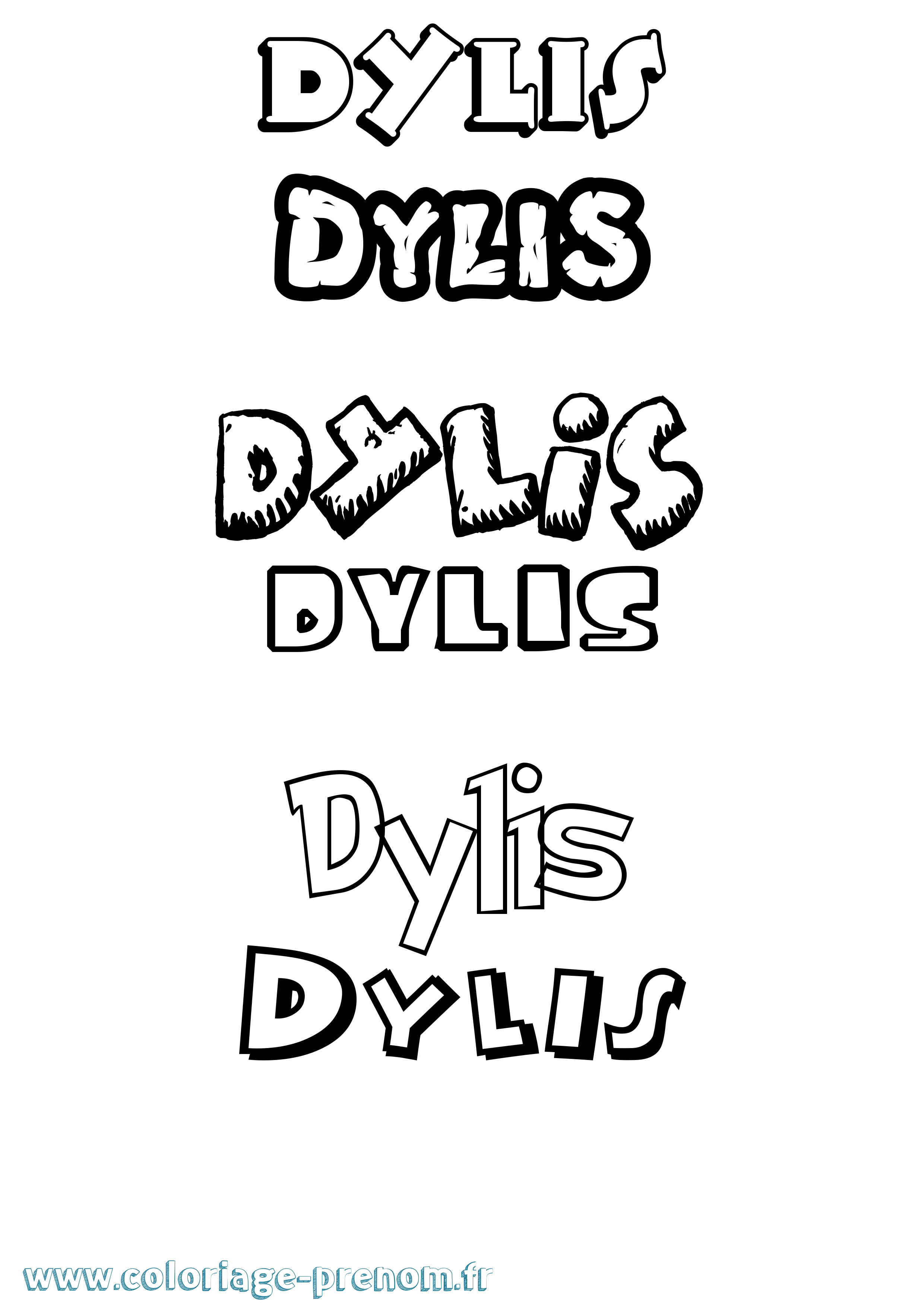 Coloriage Dylis Dessin Animé Coloriage prénom Dylis Dessin Animé