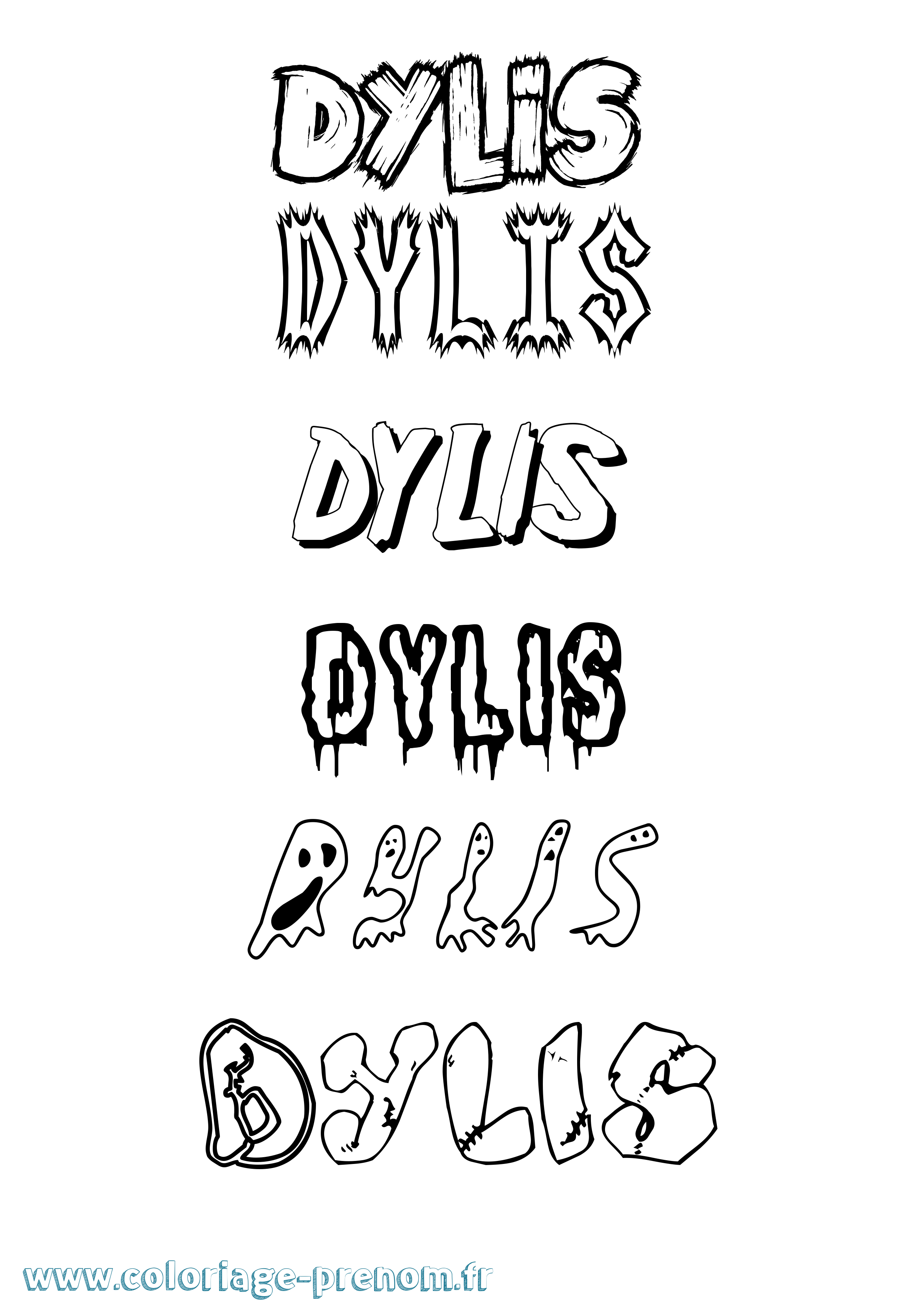 Coloriage Dylis Frisson Coloriage prénom Dylis Frisson